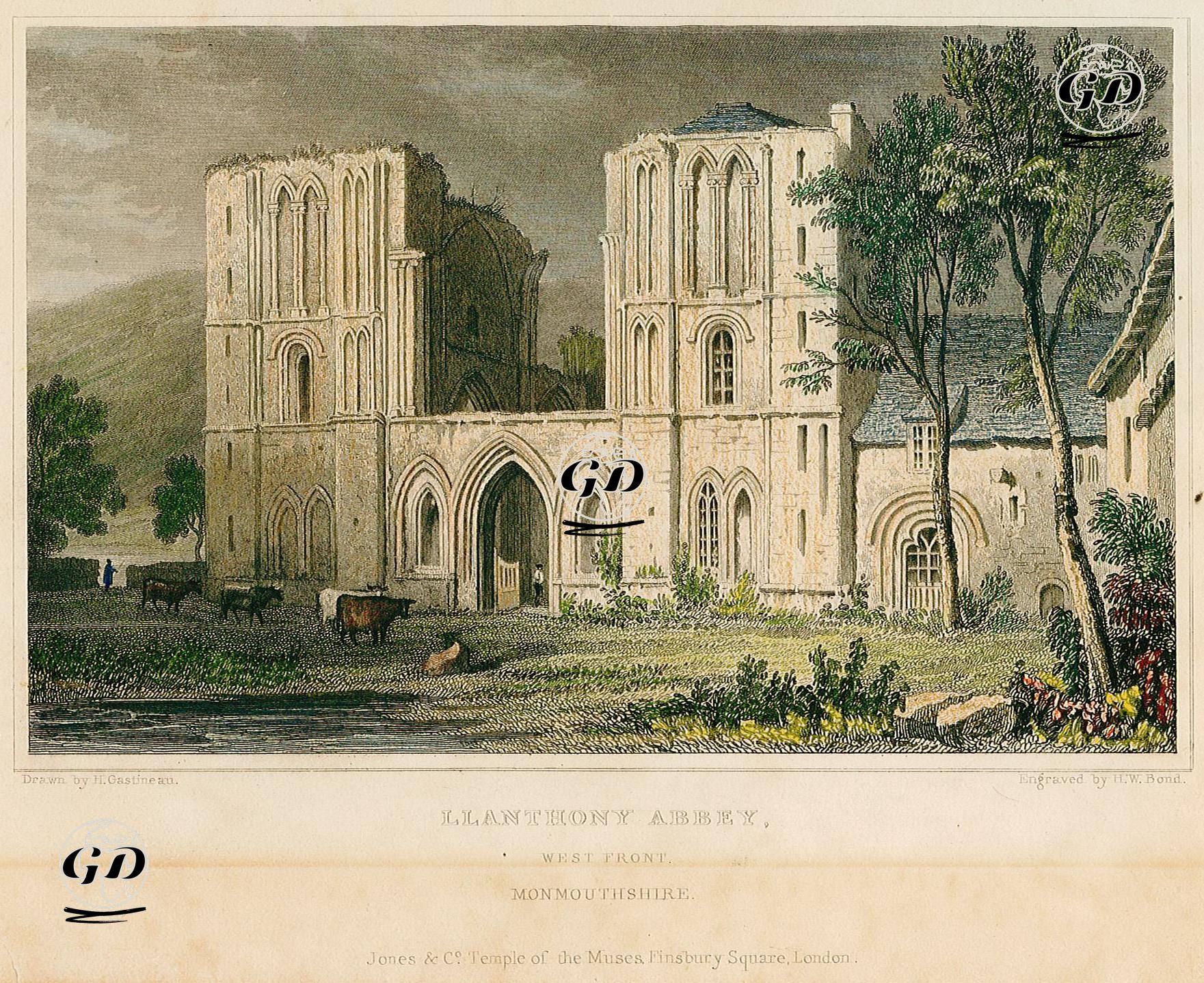 Llanthony Manastırı, Monmouthshire - Henry Gastineau (1791-1876) - 1831