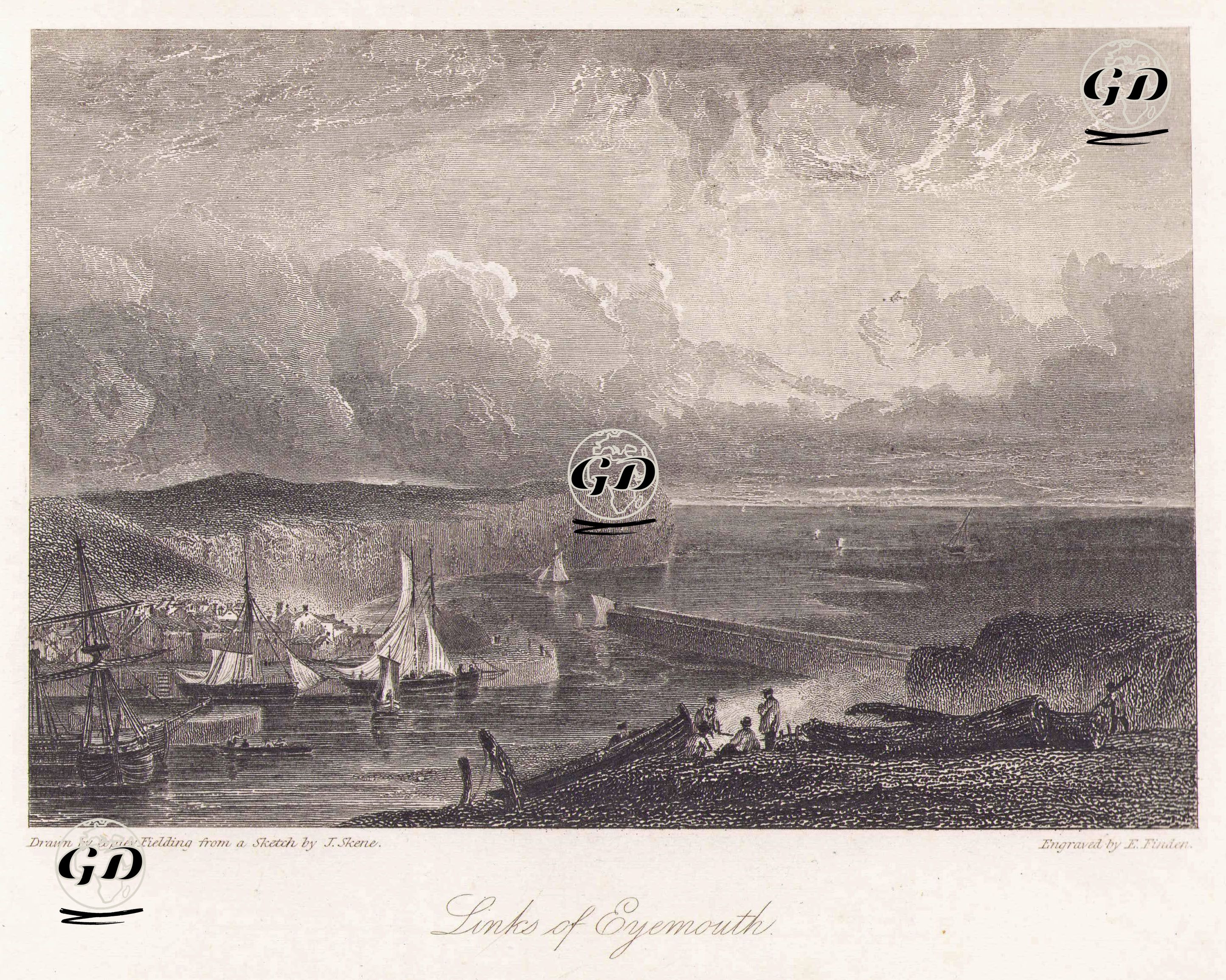 Eyemouth - Anthony Vandyck Copley Fielding (1819-1896)-J.Skene - 1847