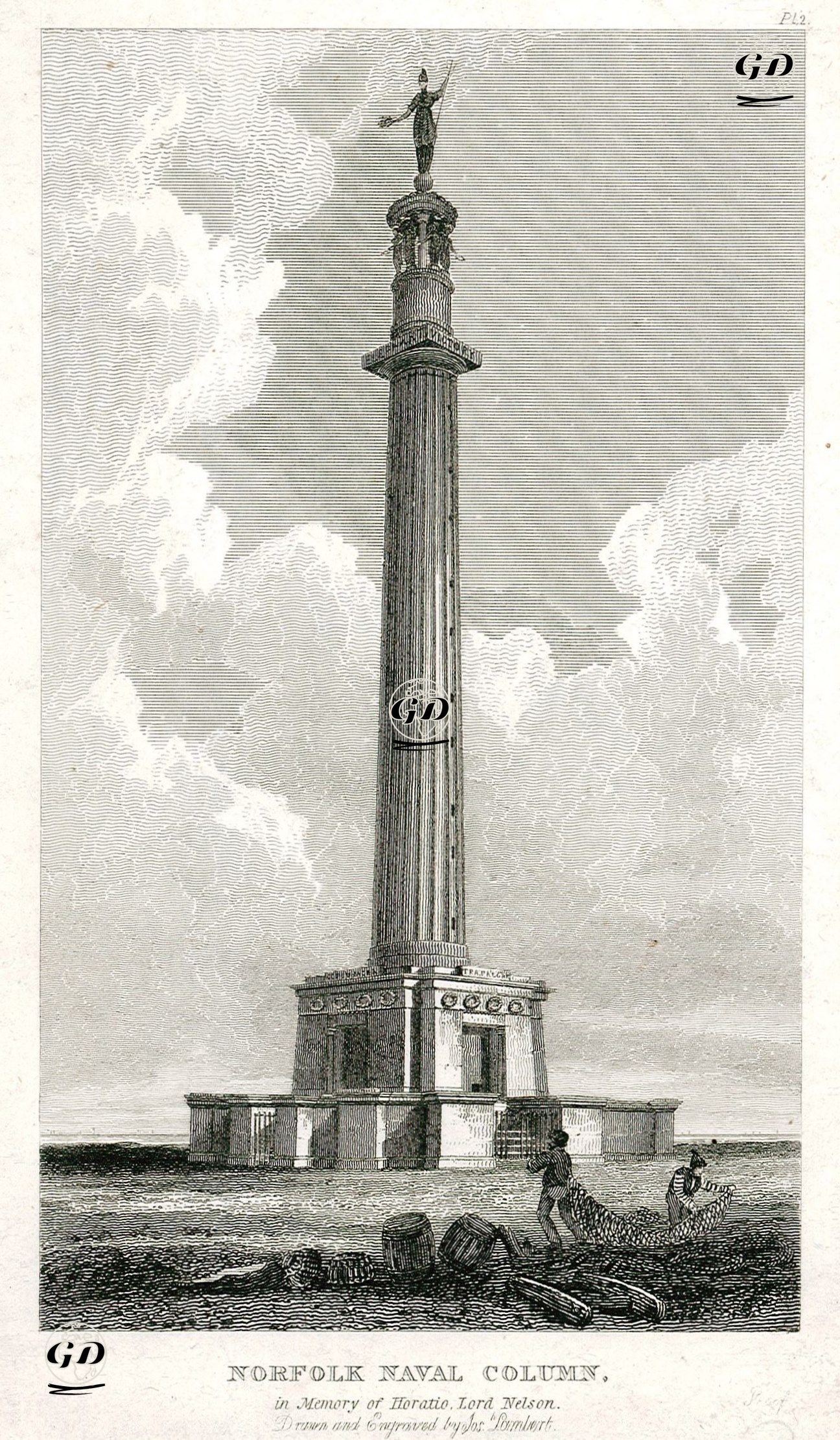 Norfolk Deniz Anıtı Veya Amiral Horatio Nelson Anıtı - Jos.Lamberth - 1830's-1850's
