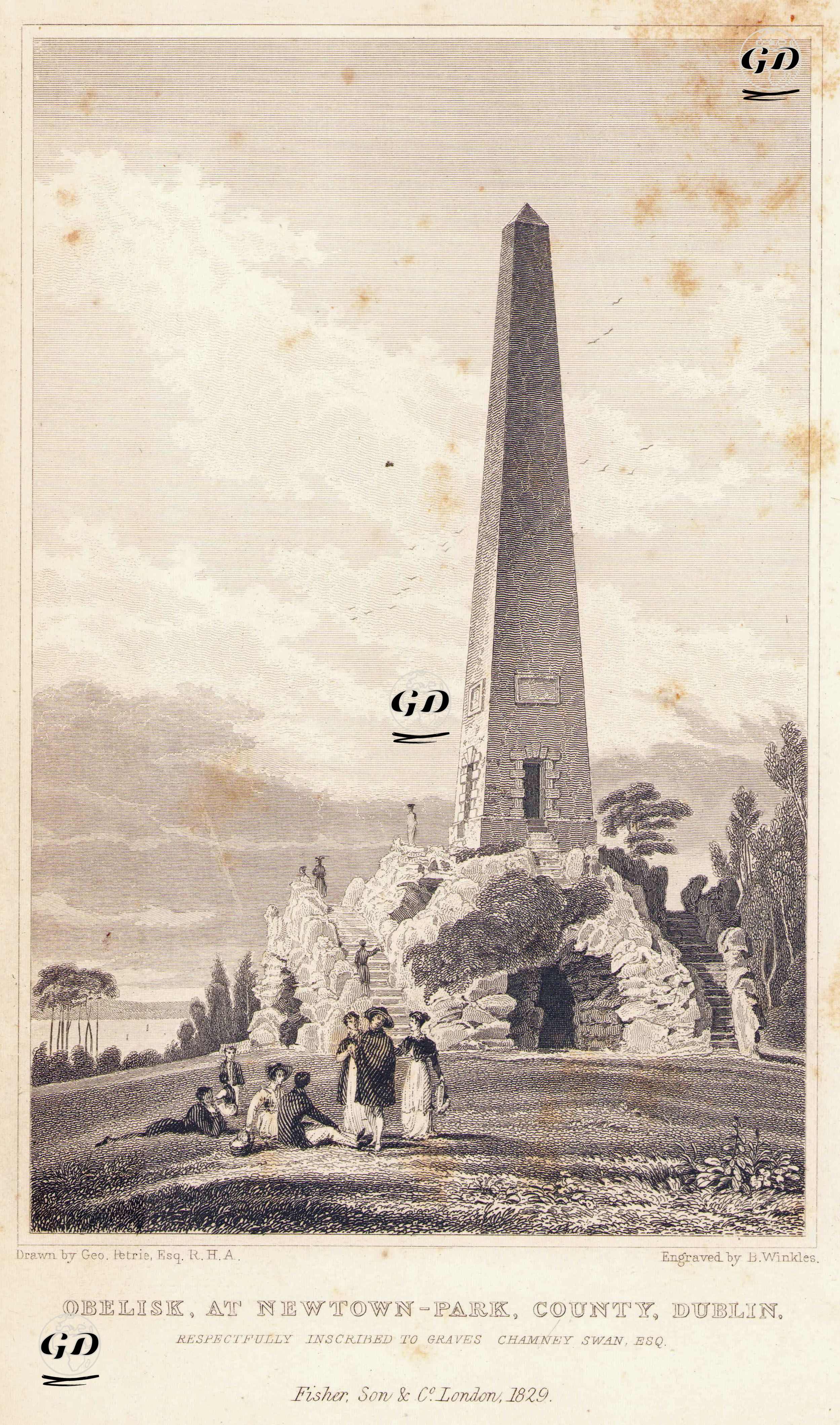 Stillorgan Obeliski, Newtown Park, Dublin - George Petrie (1790-1866) - 1829