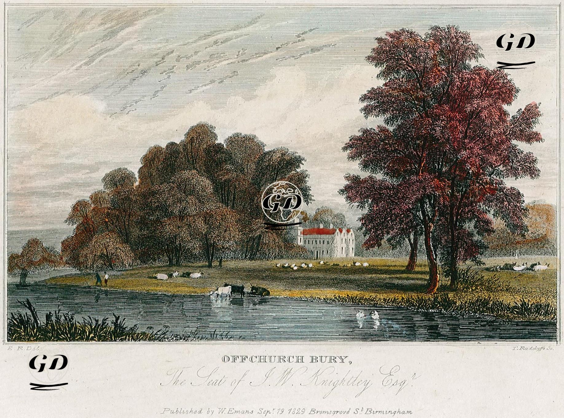 J.W.Knightley'in Evi Offchurch Bury Malikhanesi - E.R. - 1829