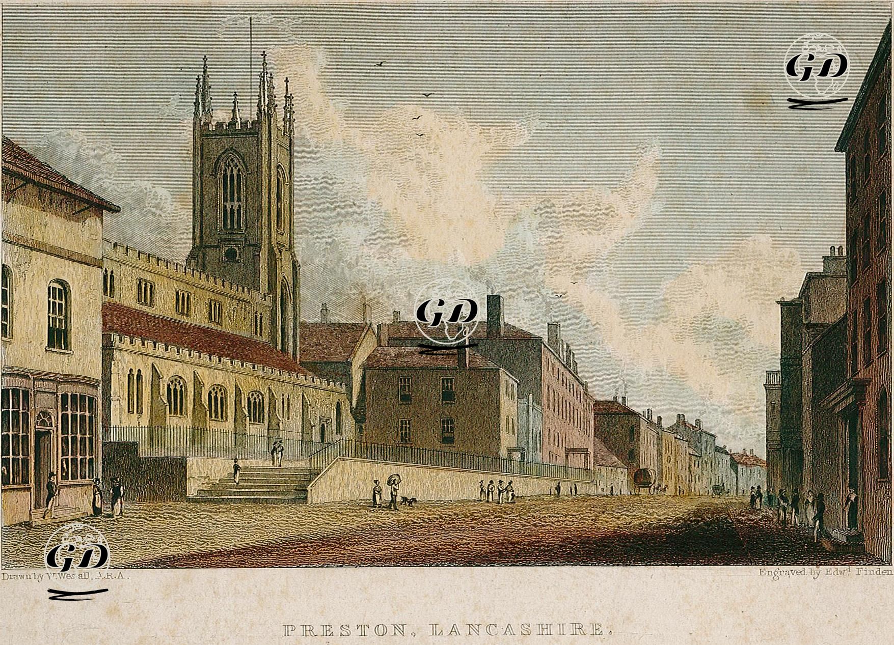 Preston, Lancashire - William Westall (1781-1850) - 1830