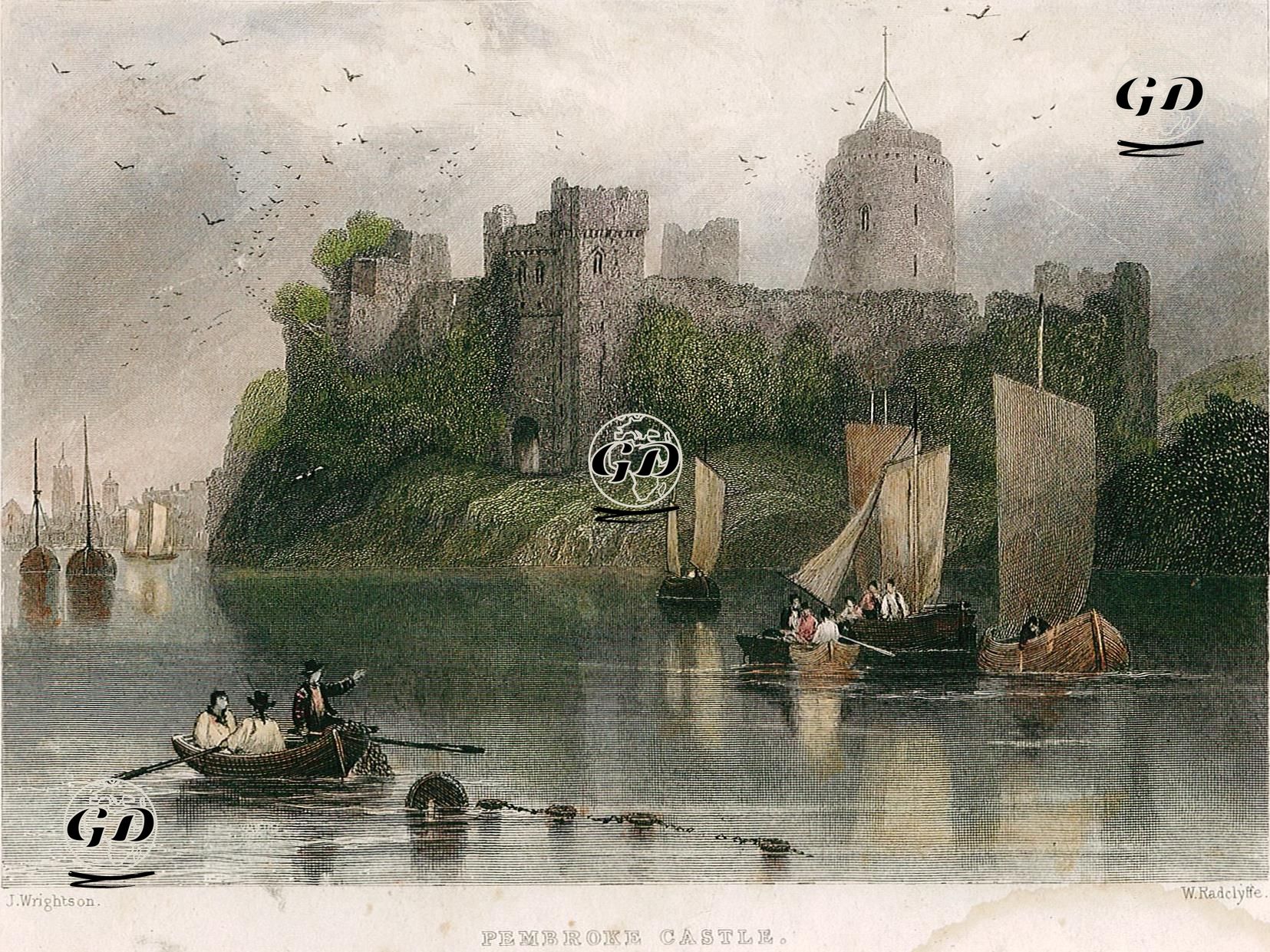 Pembroke Kalesi - John Wrightson - 1838