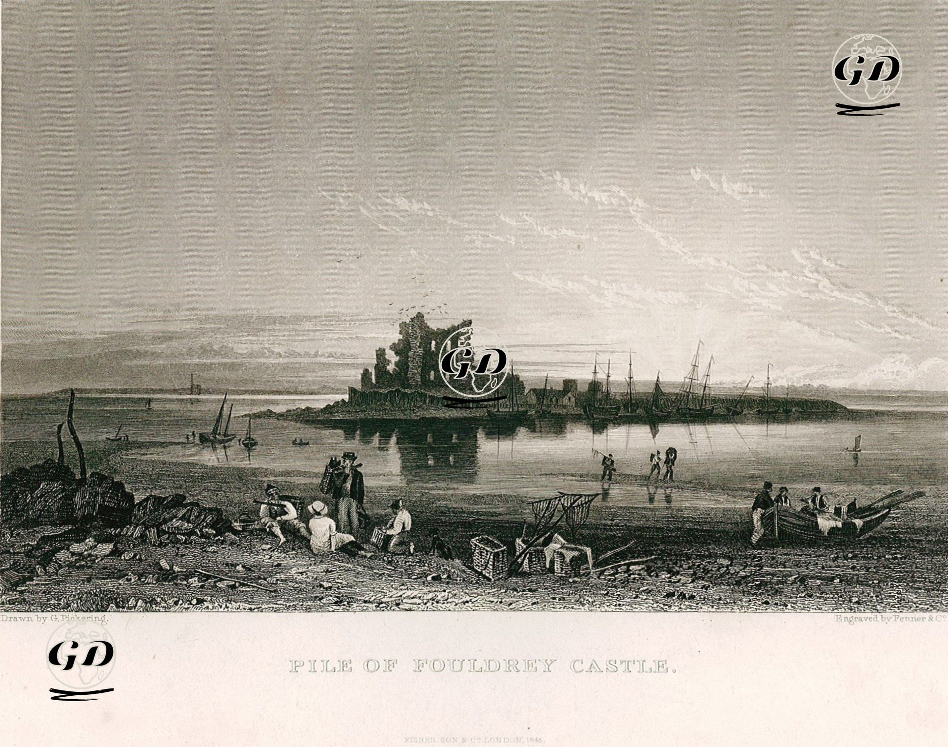 Pile of Fouldrey Castle - George Pickering (1794-1857) - 1845
