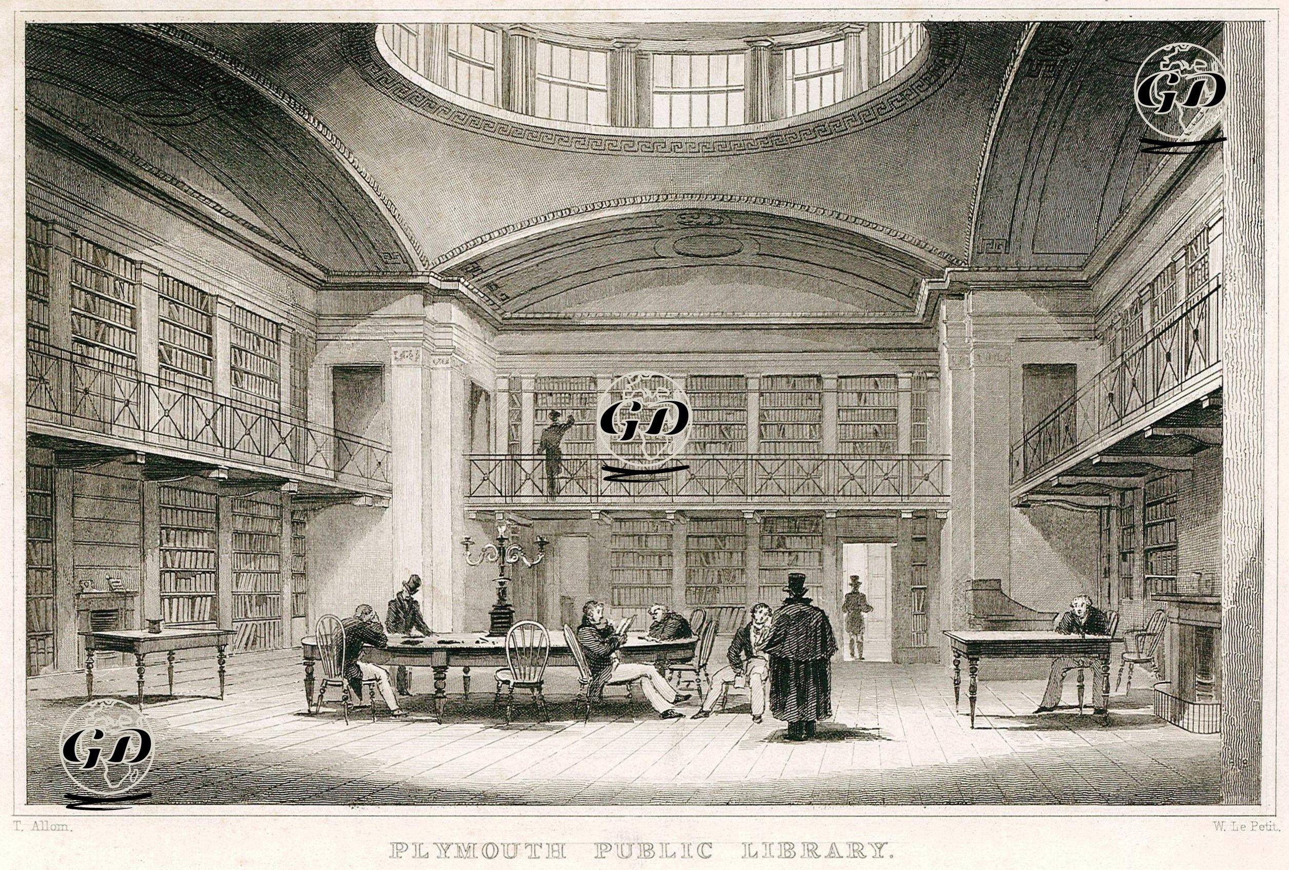 Plymouth Halk Kütüphanesi - Thomas Allom (1804-1872) - 1831