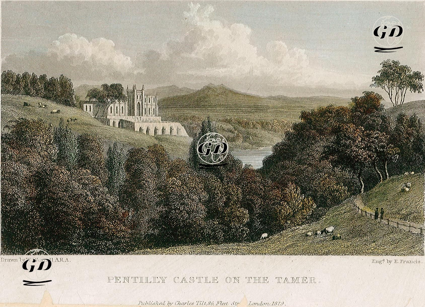 Tamar Nehri Üzerinde Pentillie Kalesi - William Westall (1781-1850) - 1829