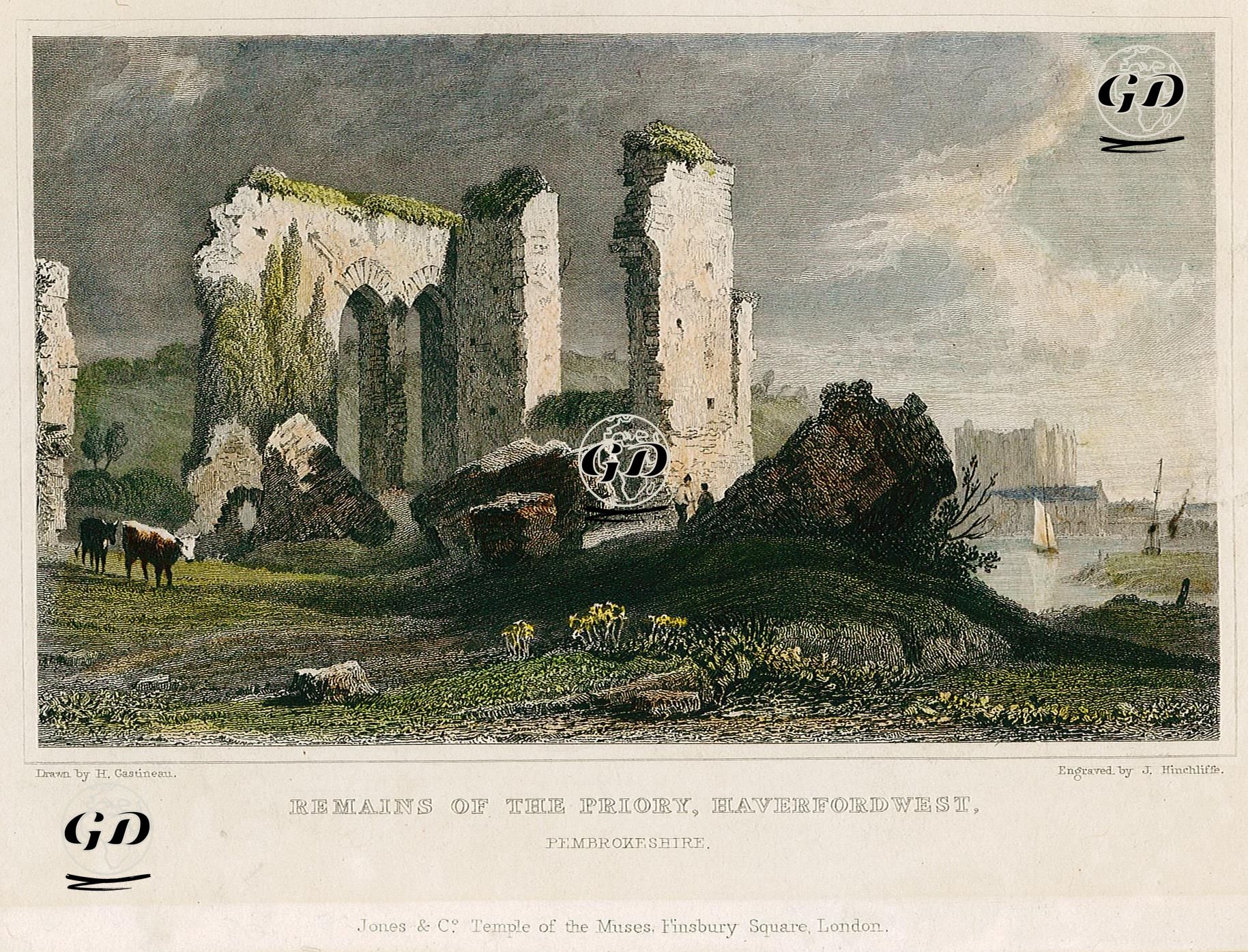 Haverfordwest Manastırı Kalıntısı, Pembrokeshire - Henry Gastineau (1791-1876) - 1830's