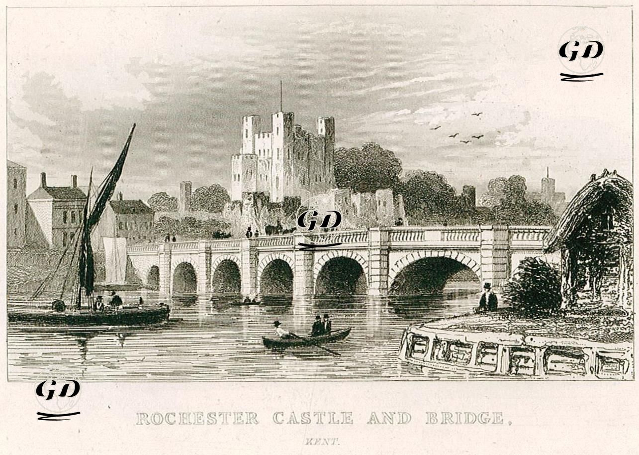 Rochester Kalesi Ve Köprüsü, Kent -  - 1840's