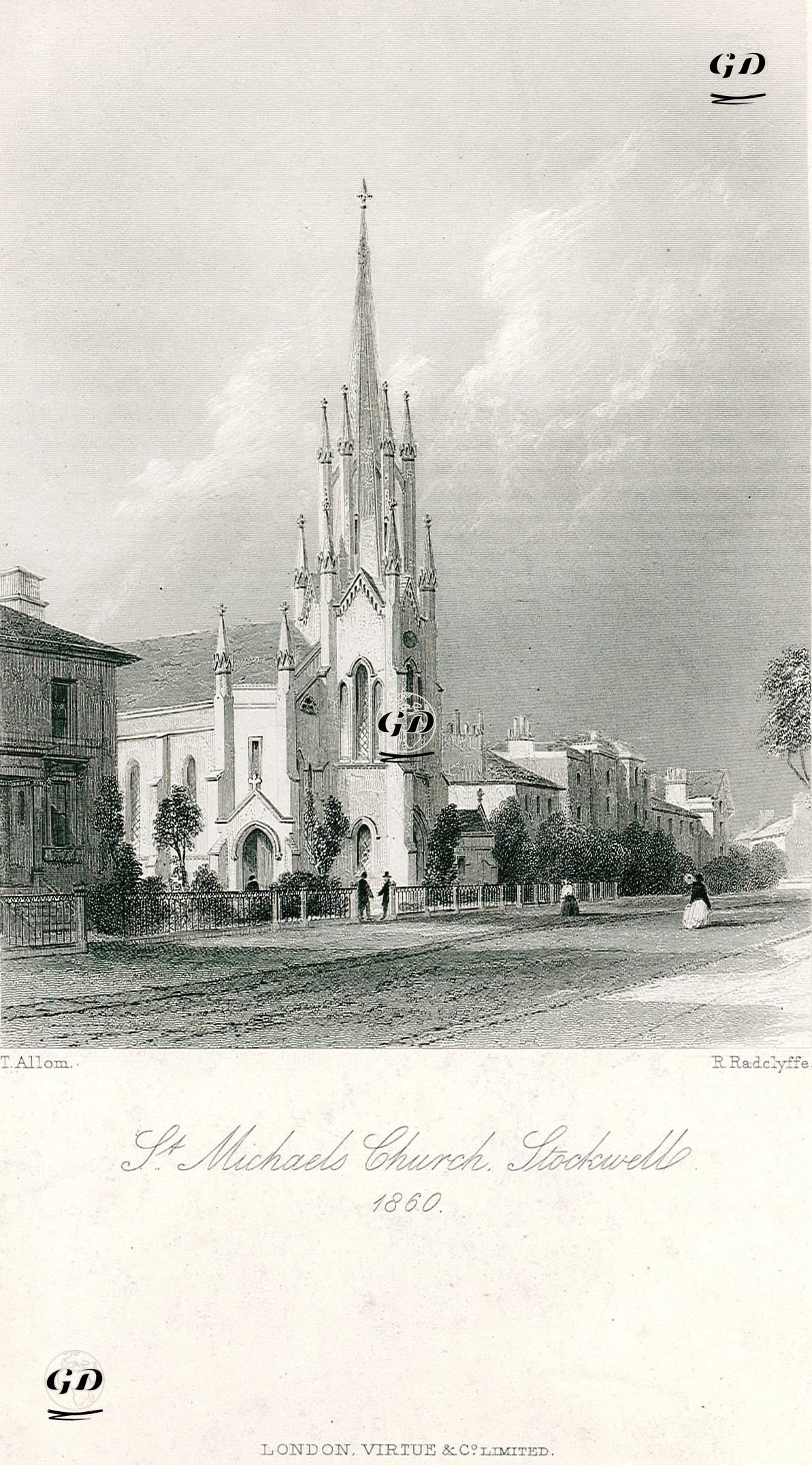 St.Micheal Kilisesi, Stockwell, 1860 - Thomas Allom (1804-1872) - 1881