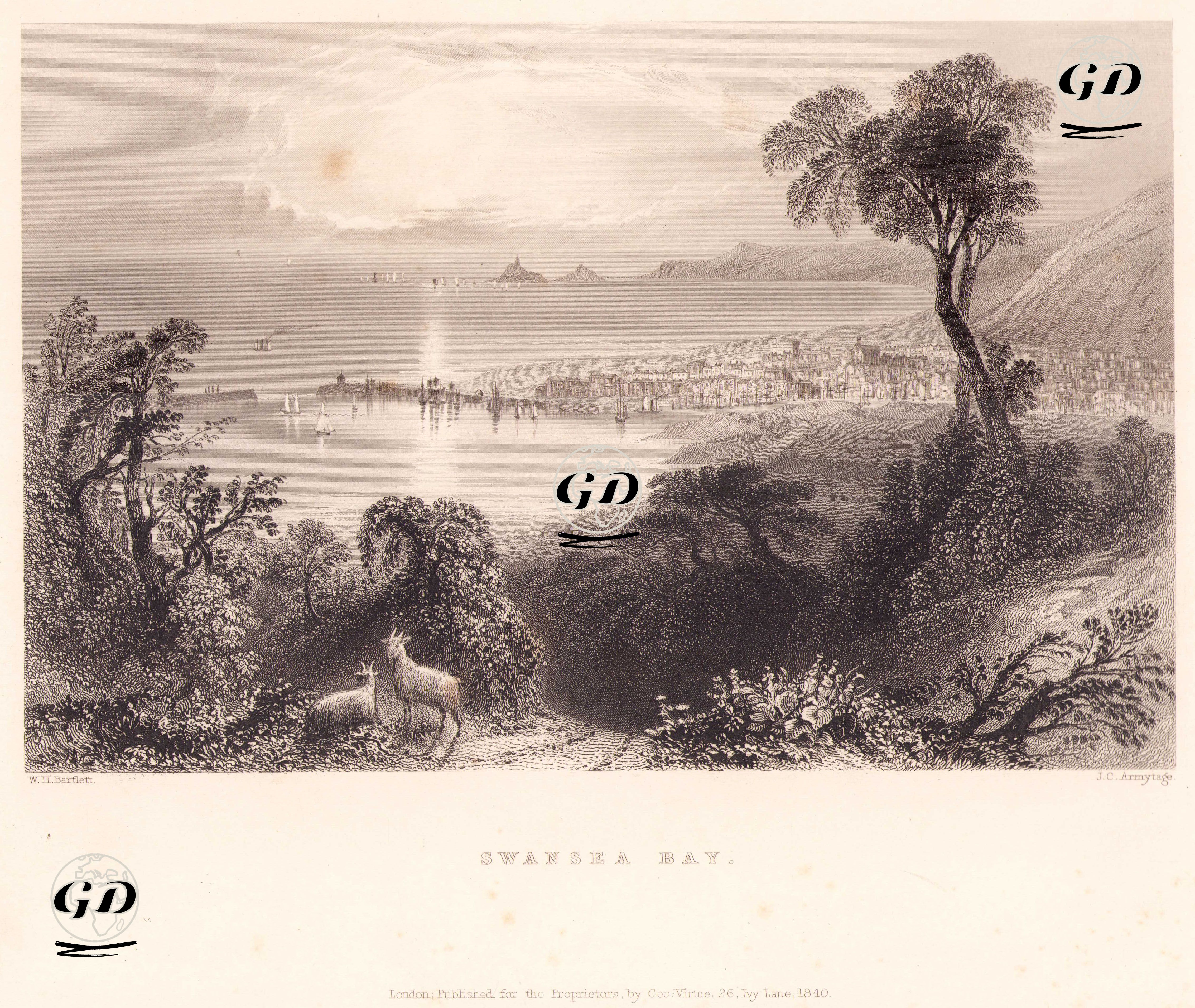Swansea Koyu - William Henry Bartlett (1809-1854) - 1840
