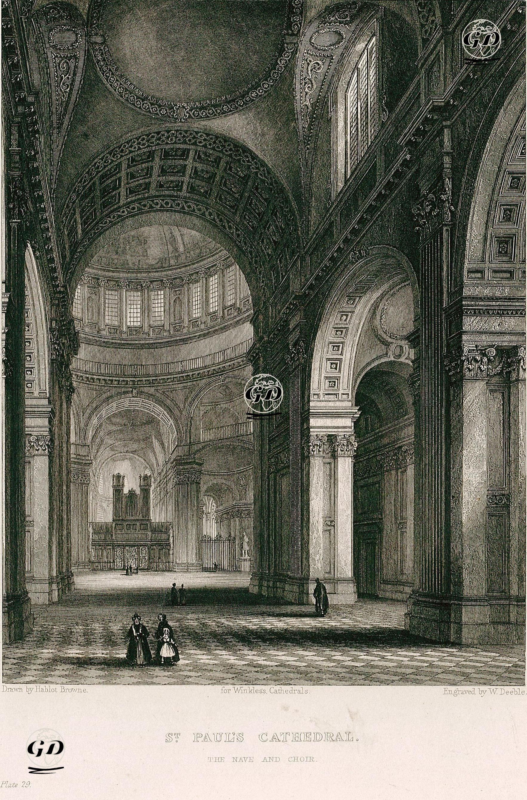 St.Paul Katedralinin İçi (Ortası Ve Koro Yeri), Pl.29 - Hablot Knight Browne (1815-1882) - 1835