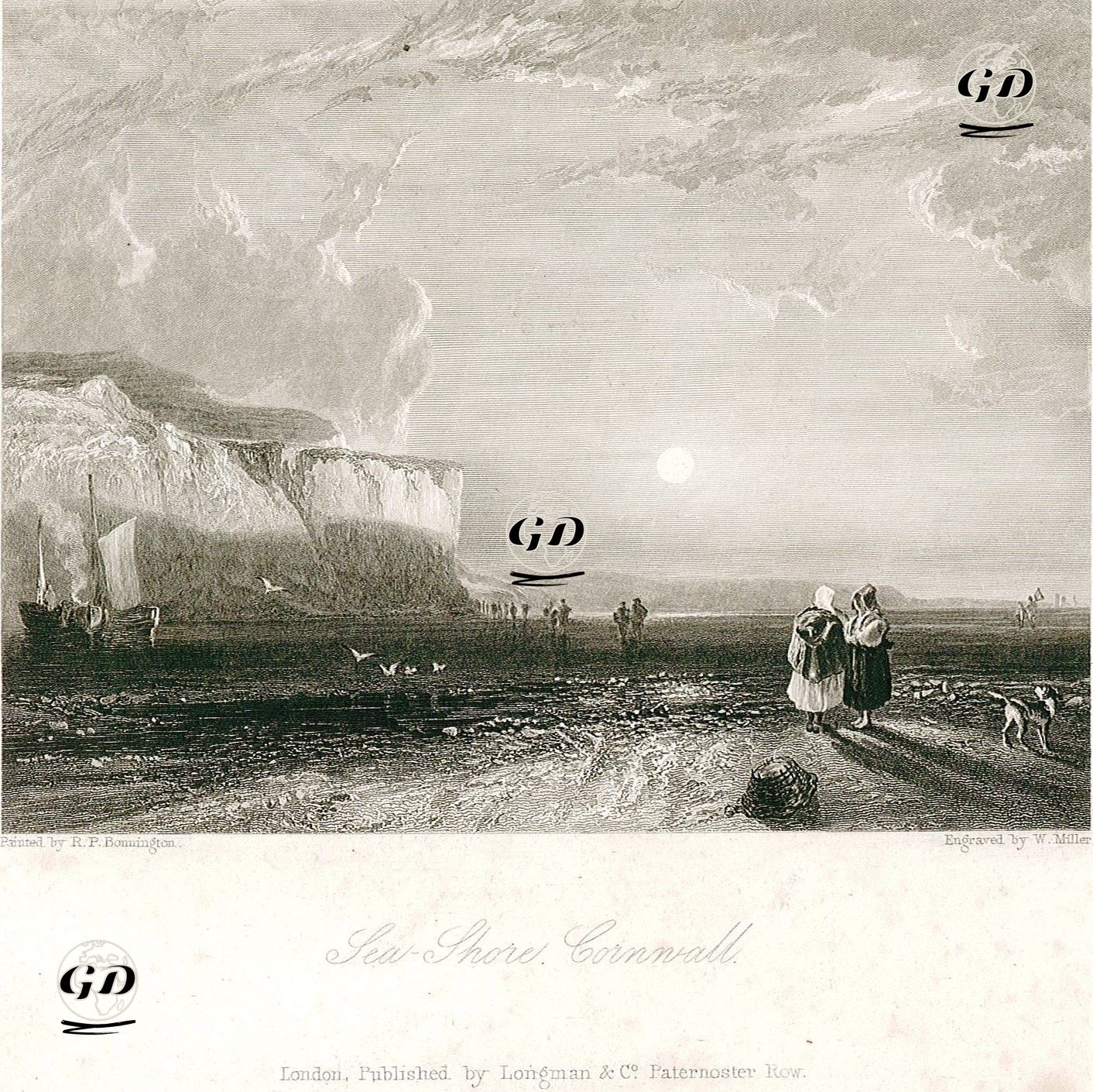 Cornwall Sahili - Richard Parkes Bonnington (1801-1828) - 1830's