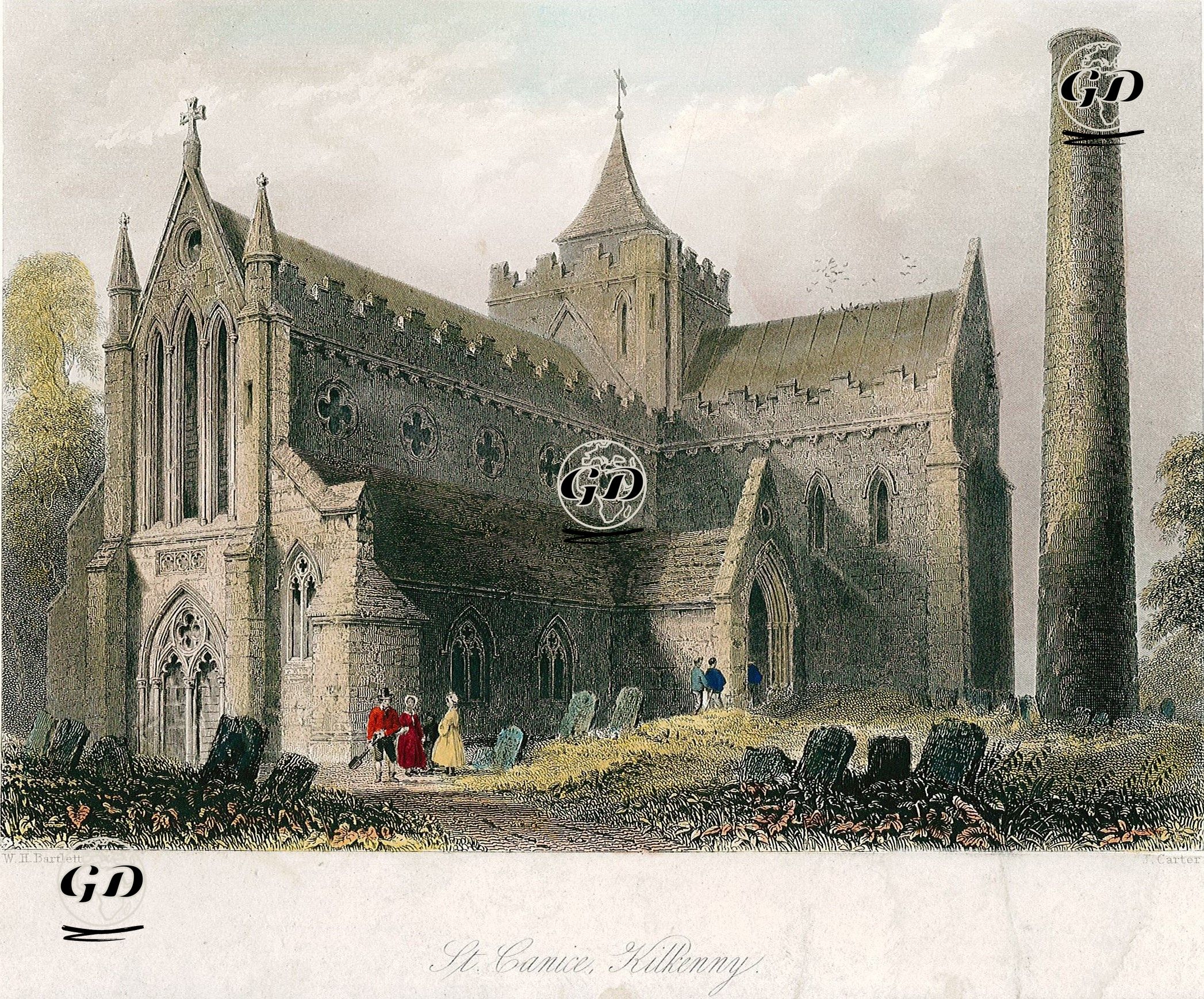 St.Canice (Kilkenny) Katedrali - William Henry Bartlett (1809-1854) - 1842