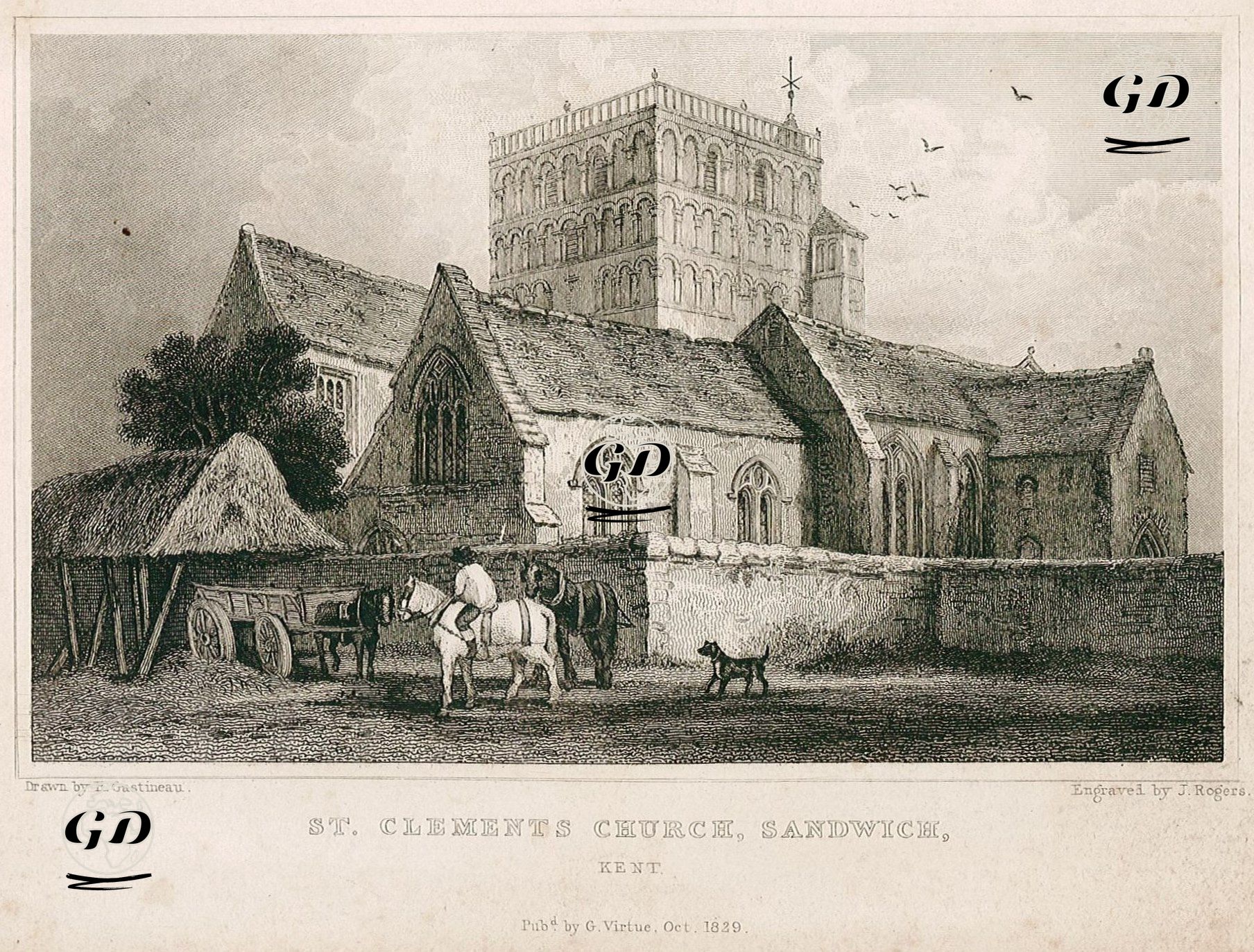St.Clements Kilisesi, Sandwich, Kent - Henry Gastineau (1791-1876) - 1829