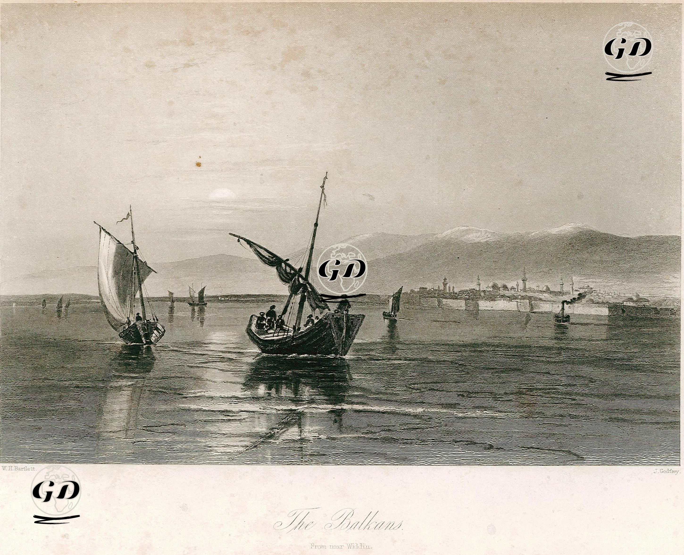 Vidin Şehrinden Balkanlar - William Henry Bartlett (1809-1854) - 1842