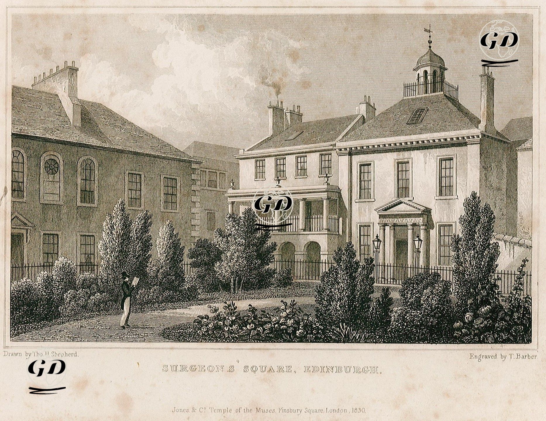 Surgeons Meydanı, Edinburgh - Thomas Hosmer Shepherd (1792-1864) - 1830