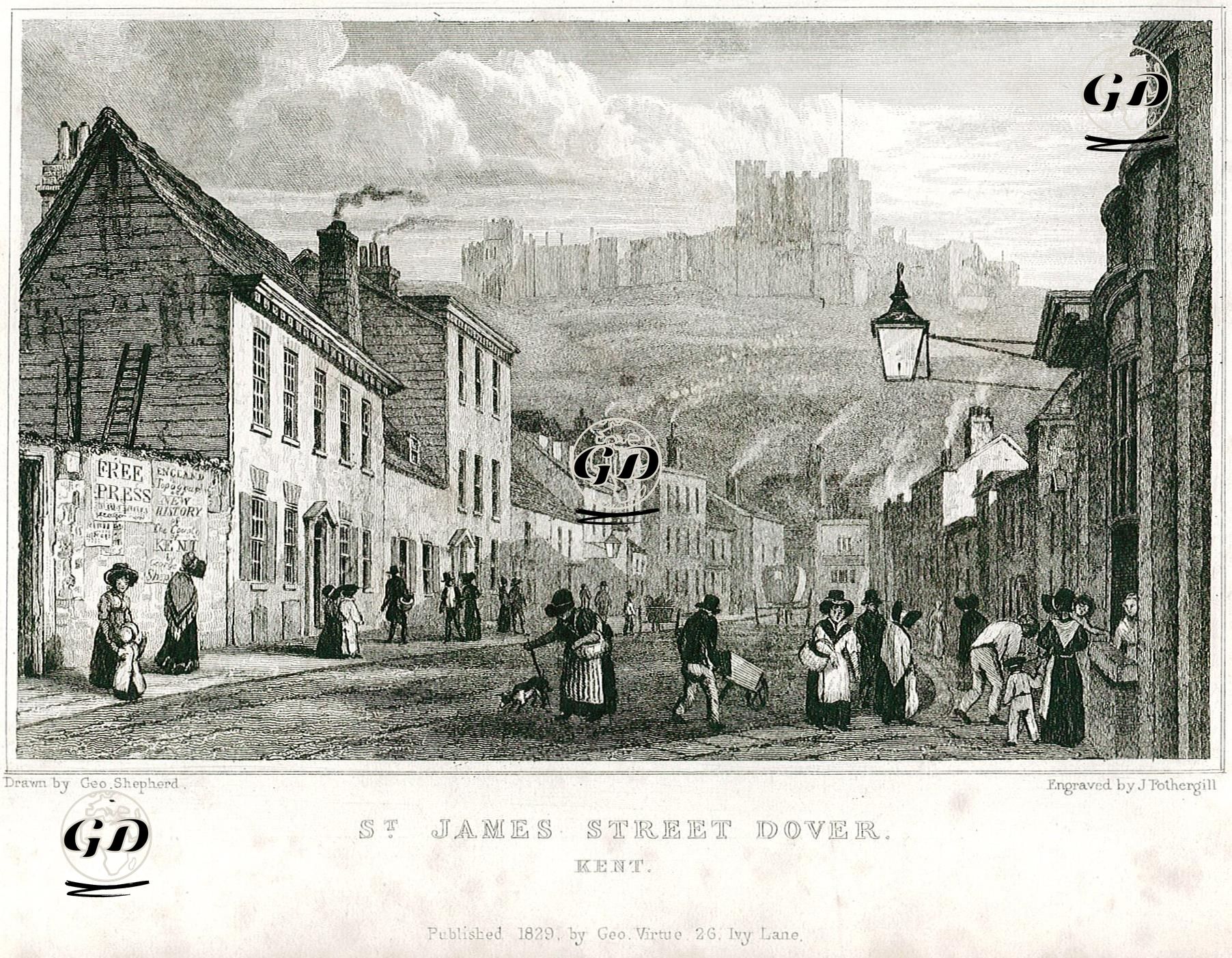 St.James Caddesi, Dover, Kent - George Sidney Shepherd (1784-1862) - 1829