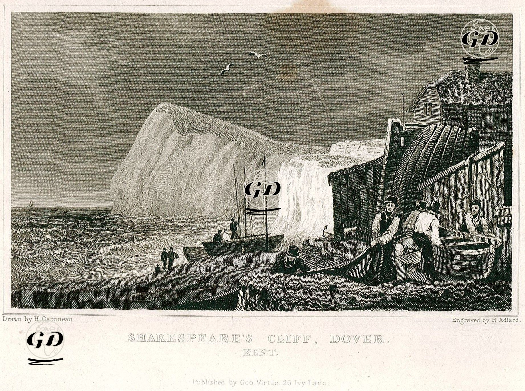 Shakespeare Kayalıkları, Dover, Kent - Henry Gastineau (1791-1876) - 1831