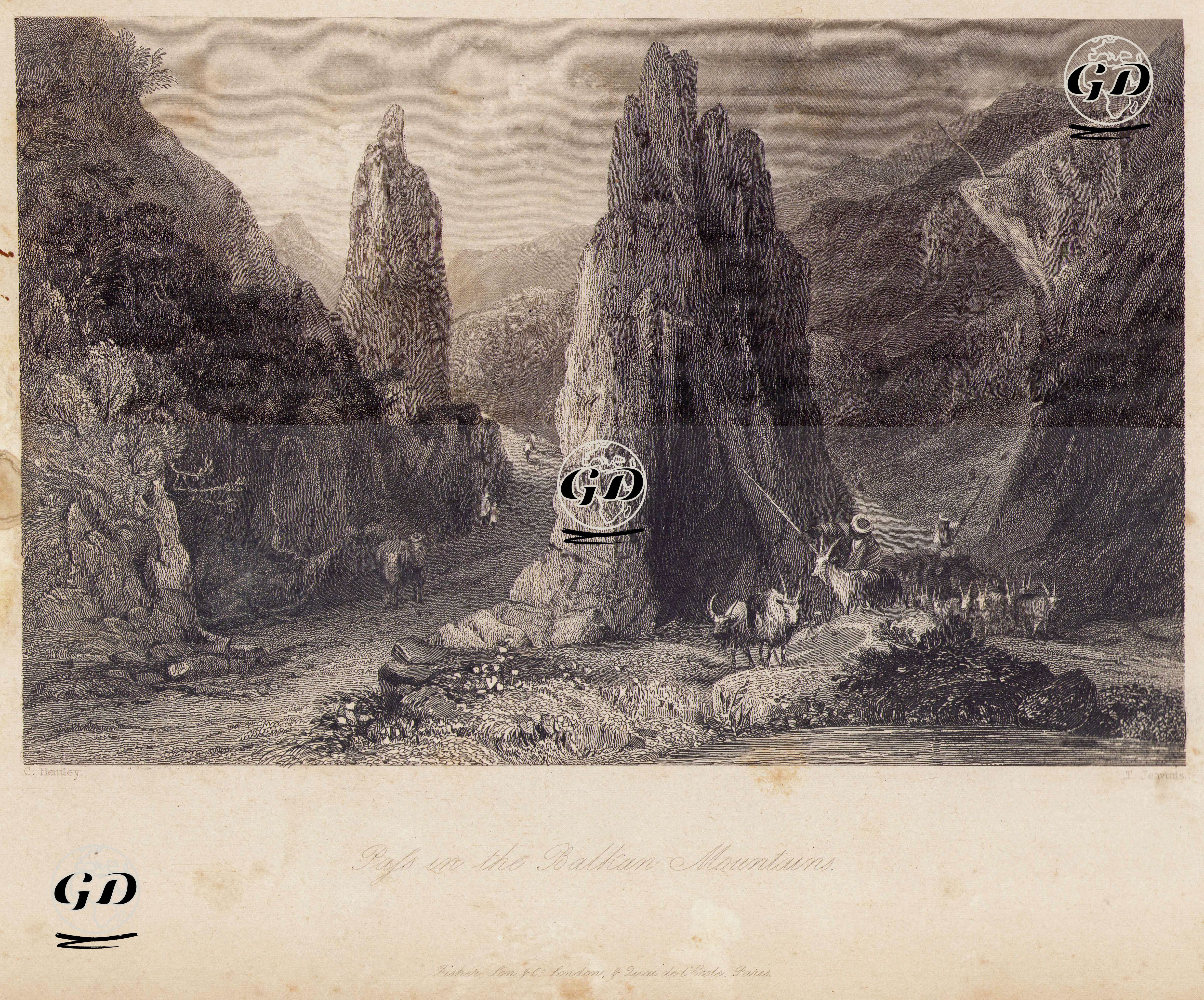 Pass In The Balkan Mountains  - Charles Bentley (1805-1854) - 1838-1839