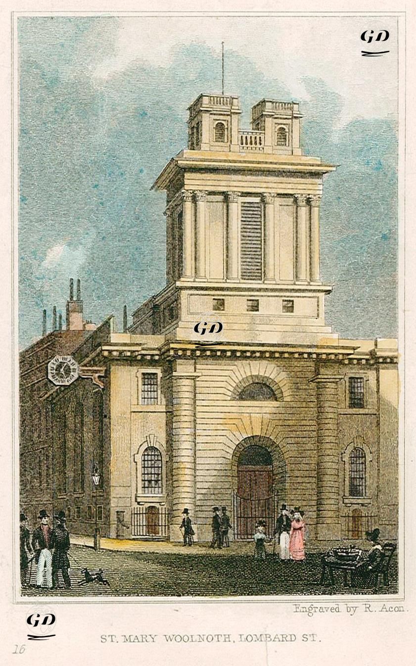 St.Mary Woolnoth Kilisesi, Lombard Caddesi, Pl.16 -  - 1829