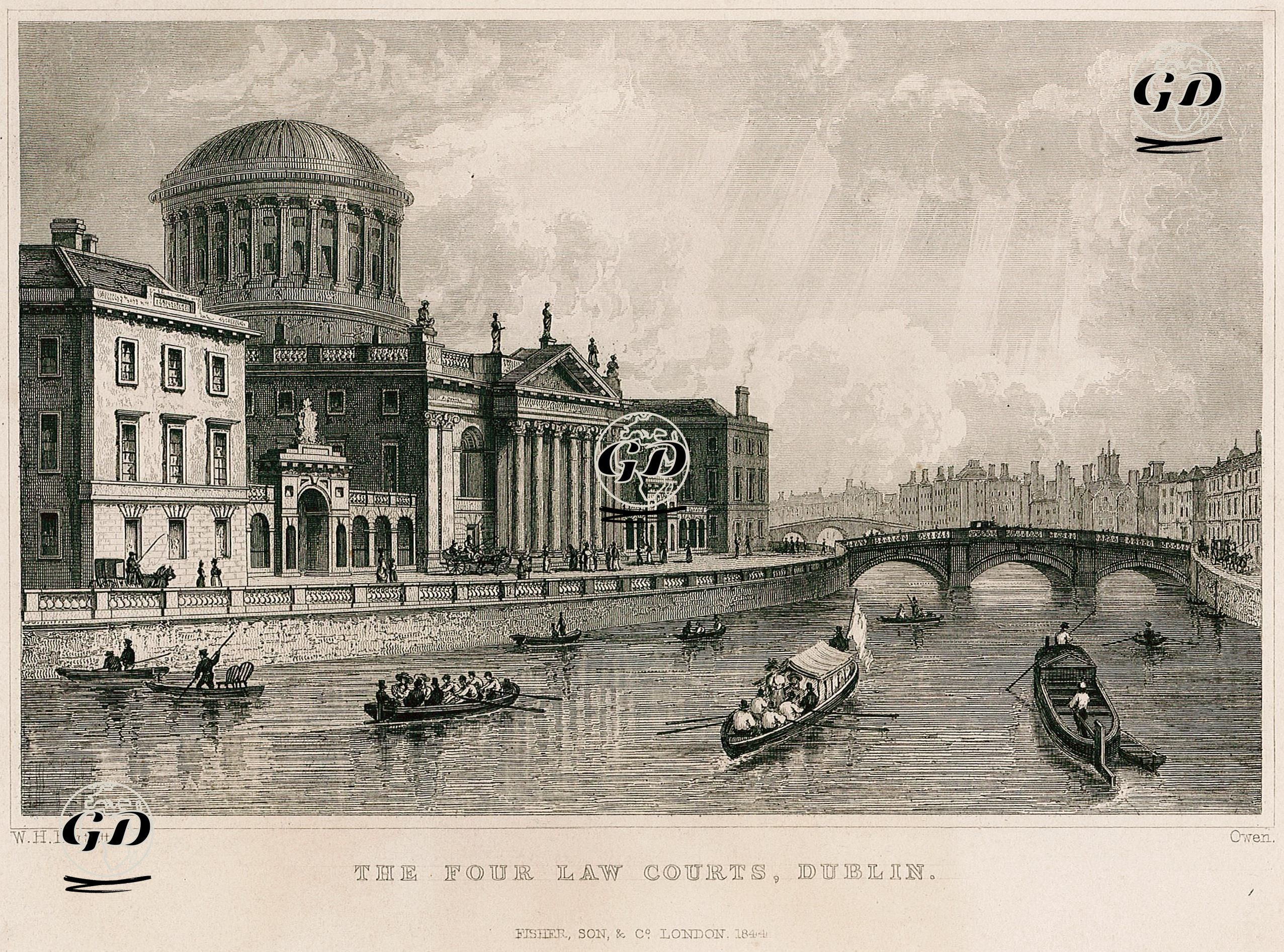 The Four Law Courts, Dublin - William Henry Bartlett (1809-1854) - 1844