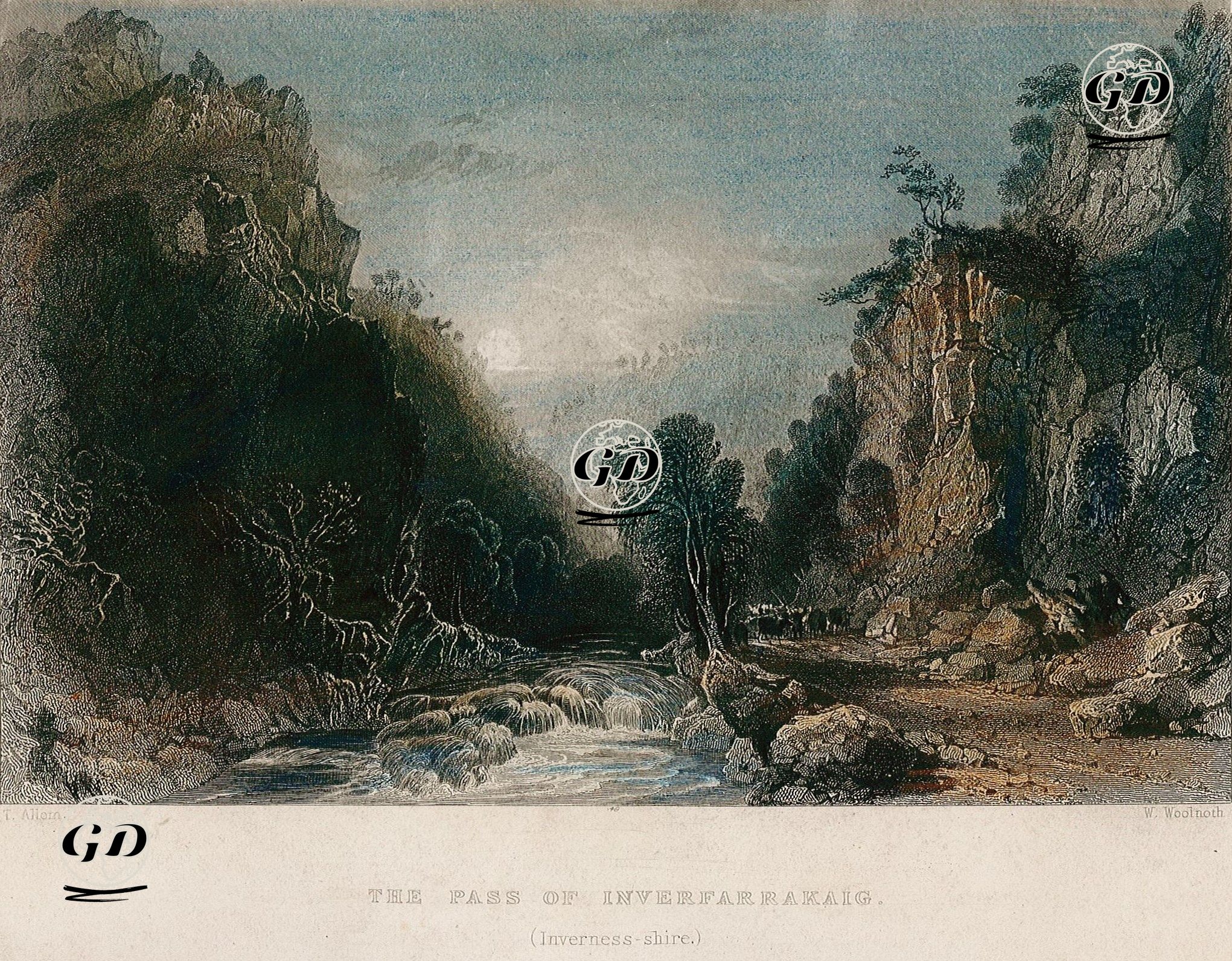 The Pass Of inverfarrakaig, invernes sshire - Thomas Allom (1804-1872) - 1836