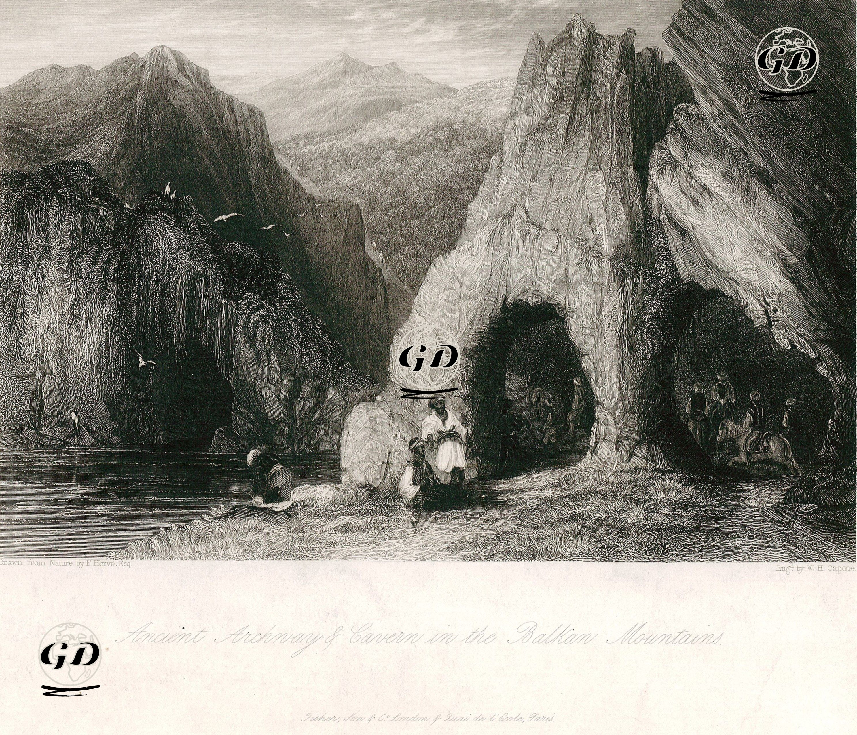 Ancient Archway & Cavern In The Balkan Mountains - Francis Herve (1781-1850) - 1838-1839