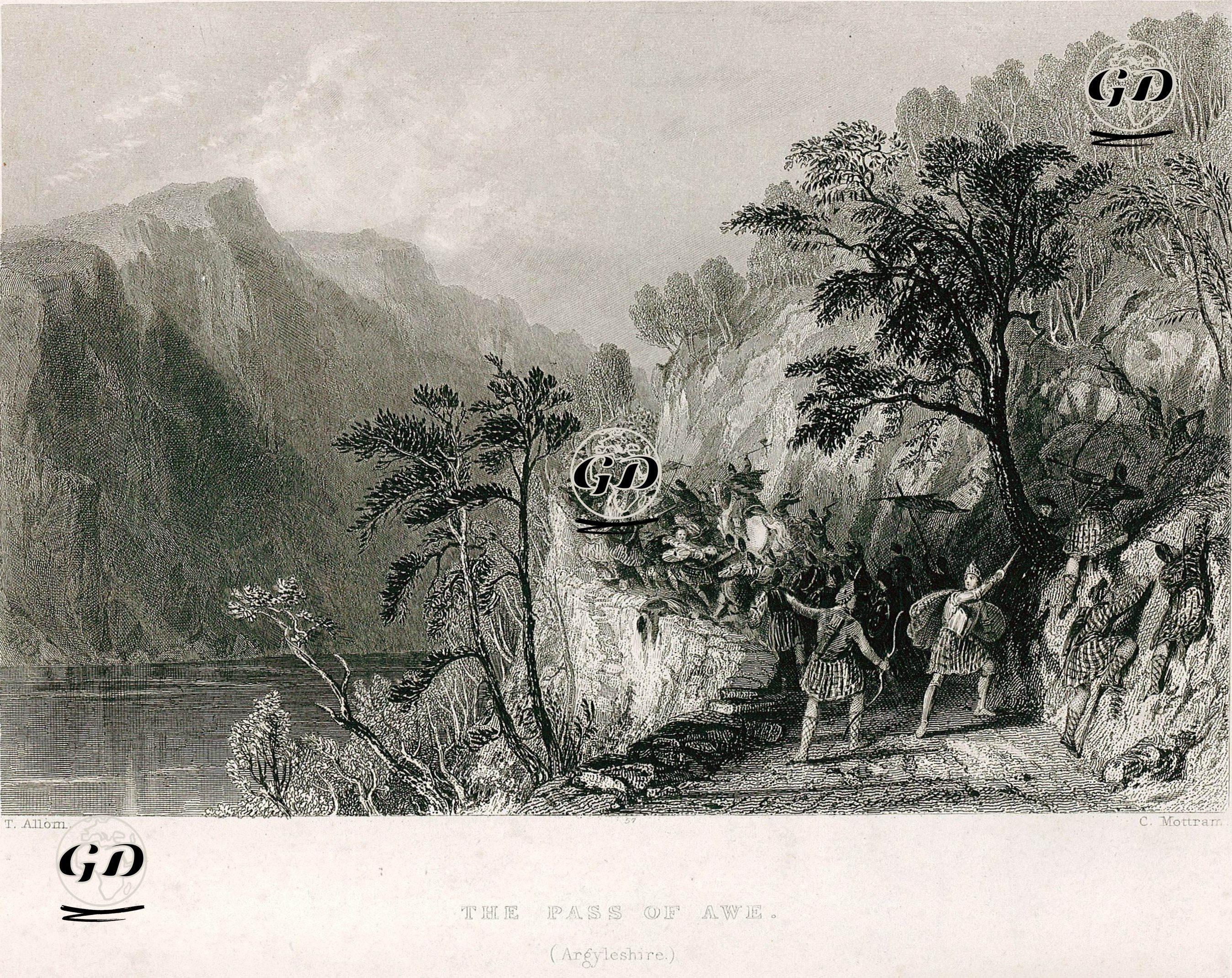 Awe Geçiti, Argyleshire - Thomas Allom (1804-1872) - 1840's