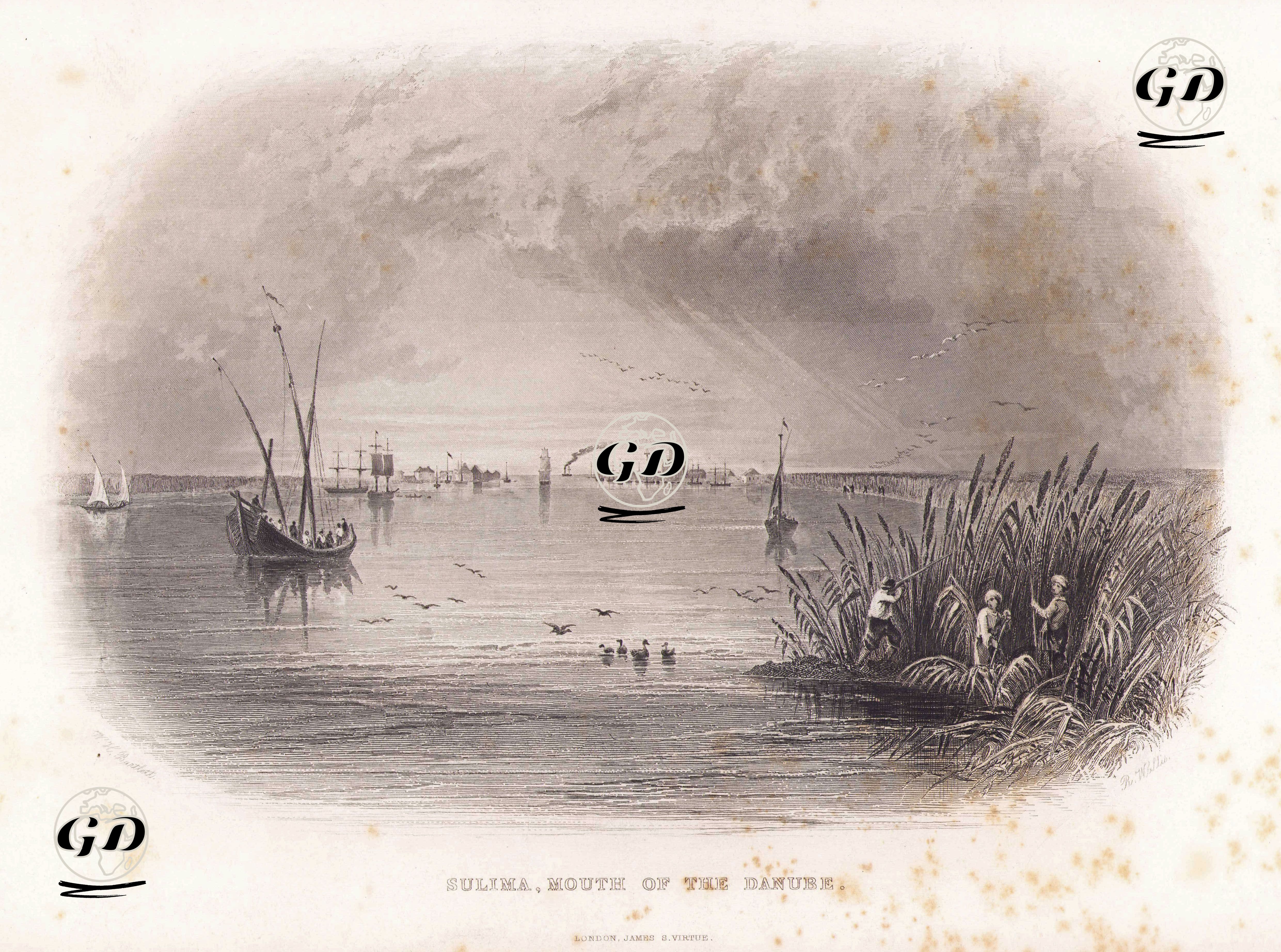 Sulima, Mouth Of The Danube  - William Henry Bartlett (1809-1854) - 1842