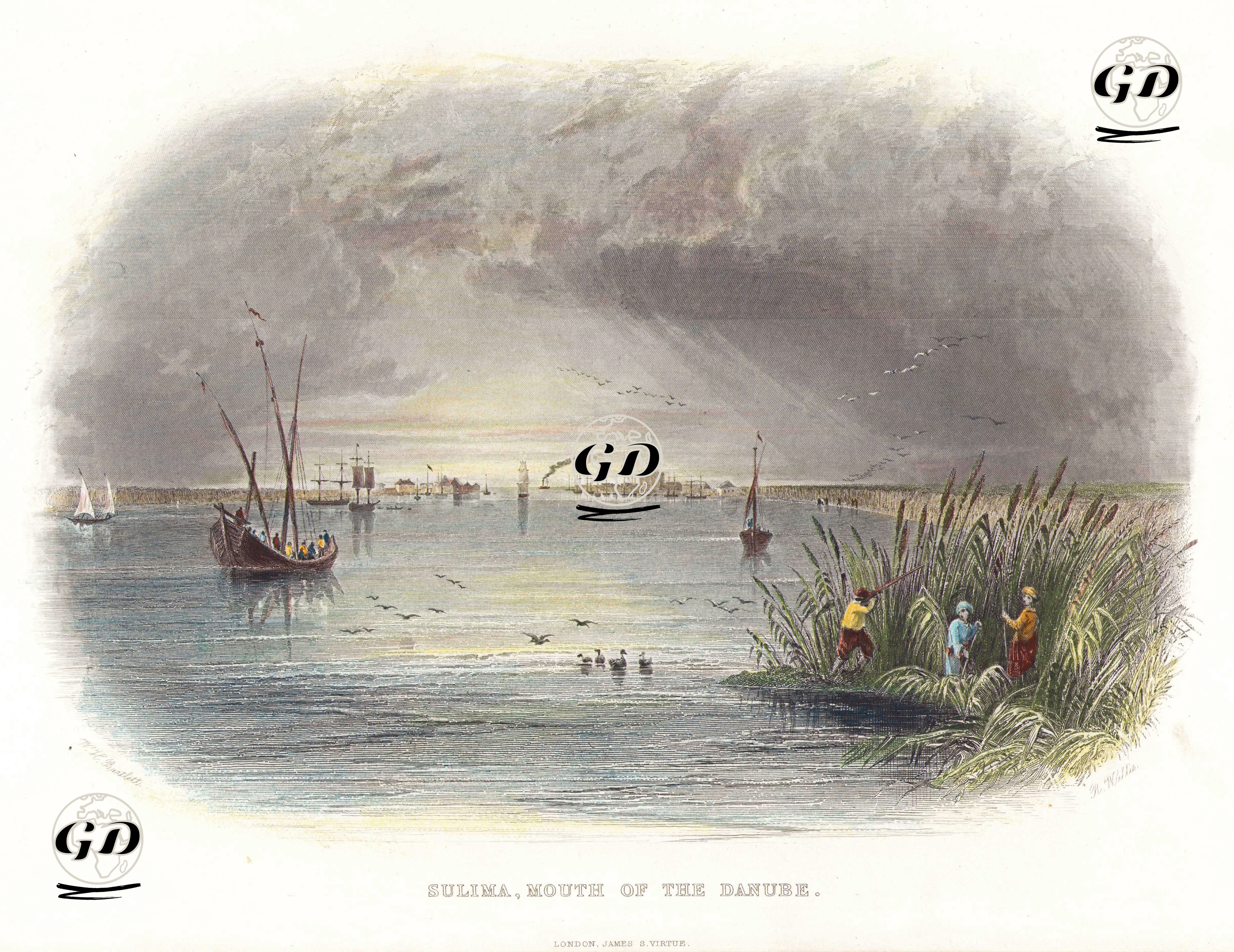 Sulima, Mouth Of The Danube  - William Henry Bartlett (1809-1854) - 1842