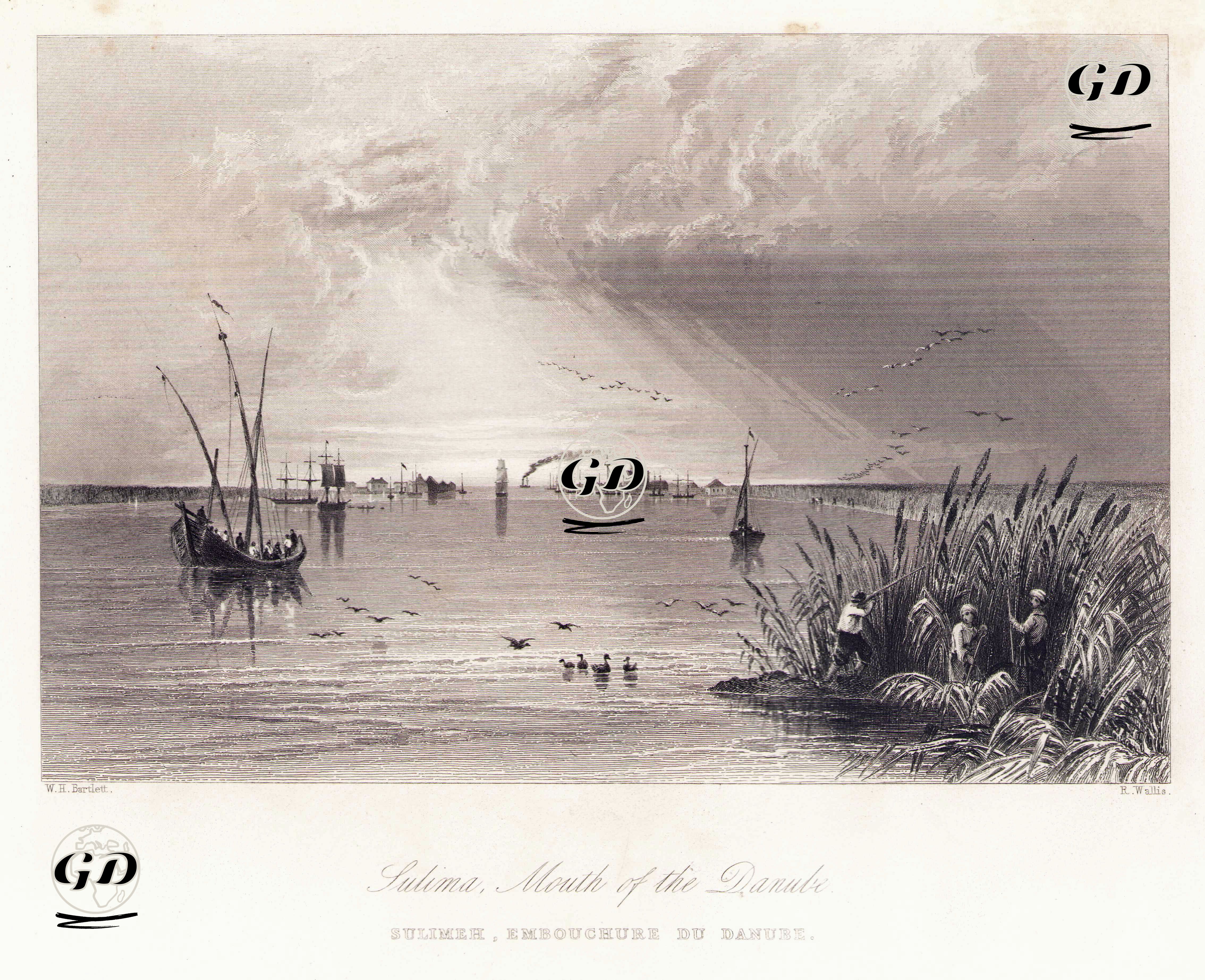 Tuna Nehrinin Deltası, Sulina - William Henry Bartlett (1809-1854) - 1854