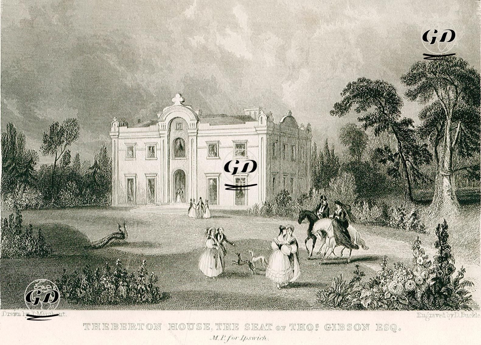 Thos. Gibson'un Evi Theberton Malikhanesi - J.Marchant - 1845