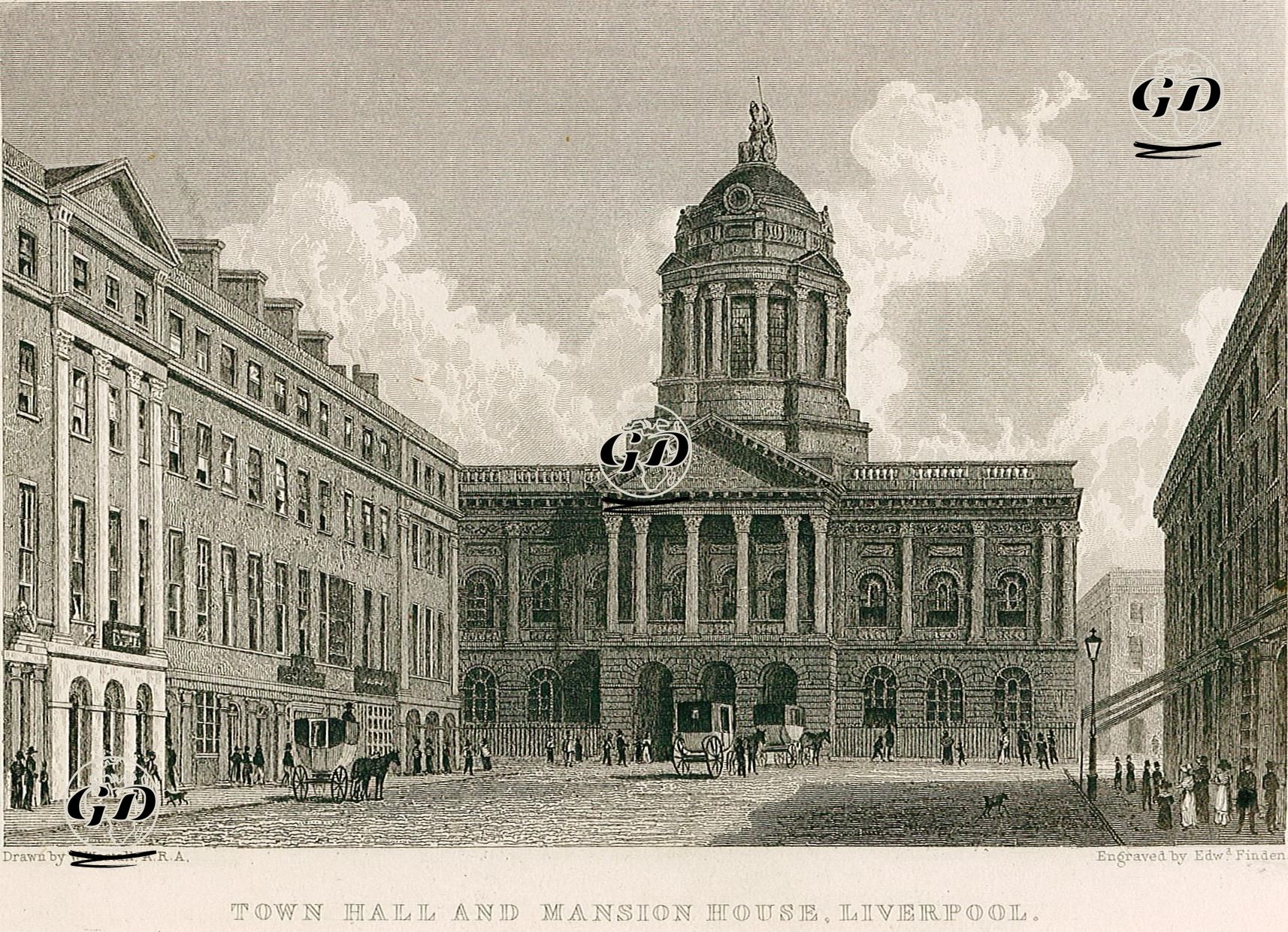 Town Hall And Mansion House, Liverpool - William Westall (1781-1850) - 1830