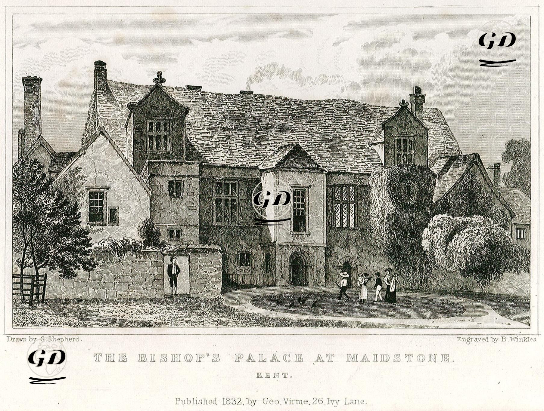 The Bishop's Palace At Maidstone, Kent - George Sidney Shepherd (1784-1862) - 1832