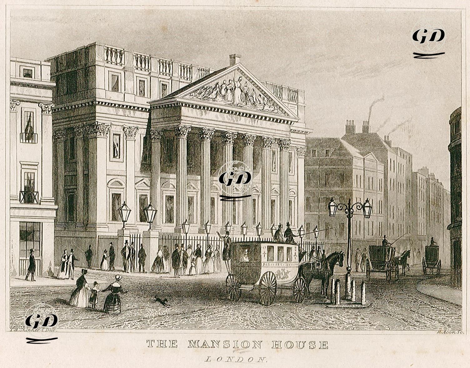 The Mansion House, London - Thomas Hosmer Shepherd (1792-1864) - 1830