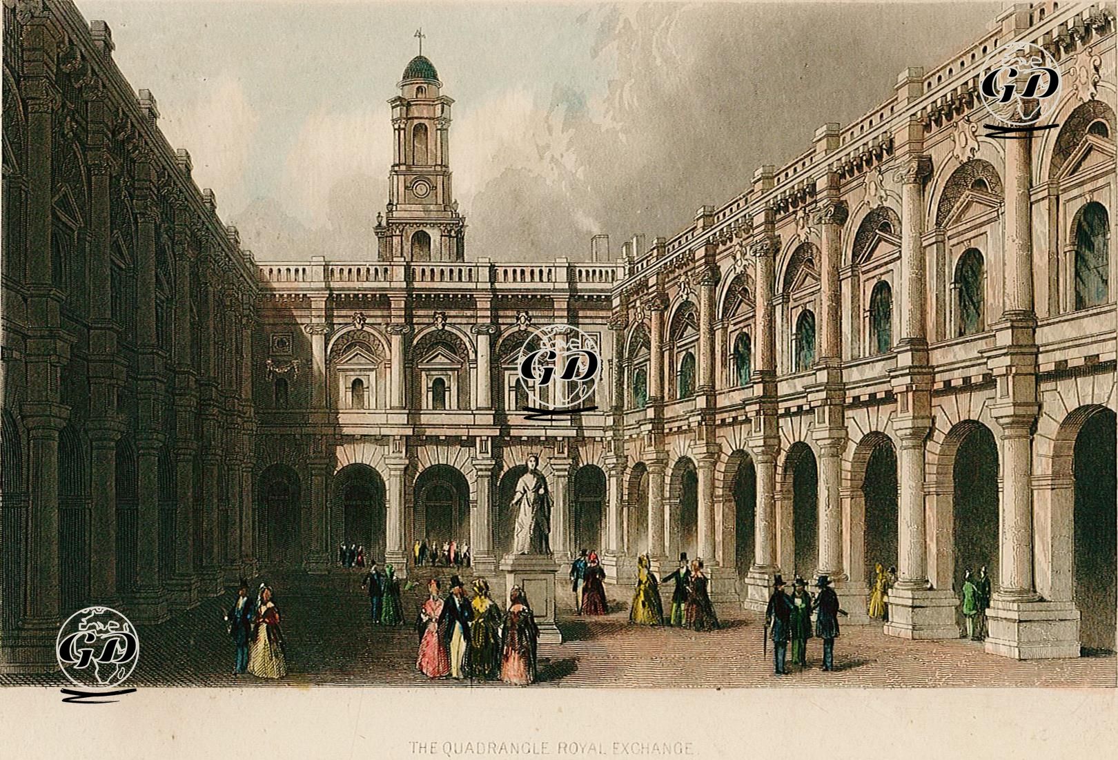 Kraliyet Borsa Binasının Avlusu -  - 1840's-1850's