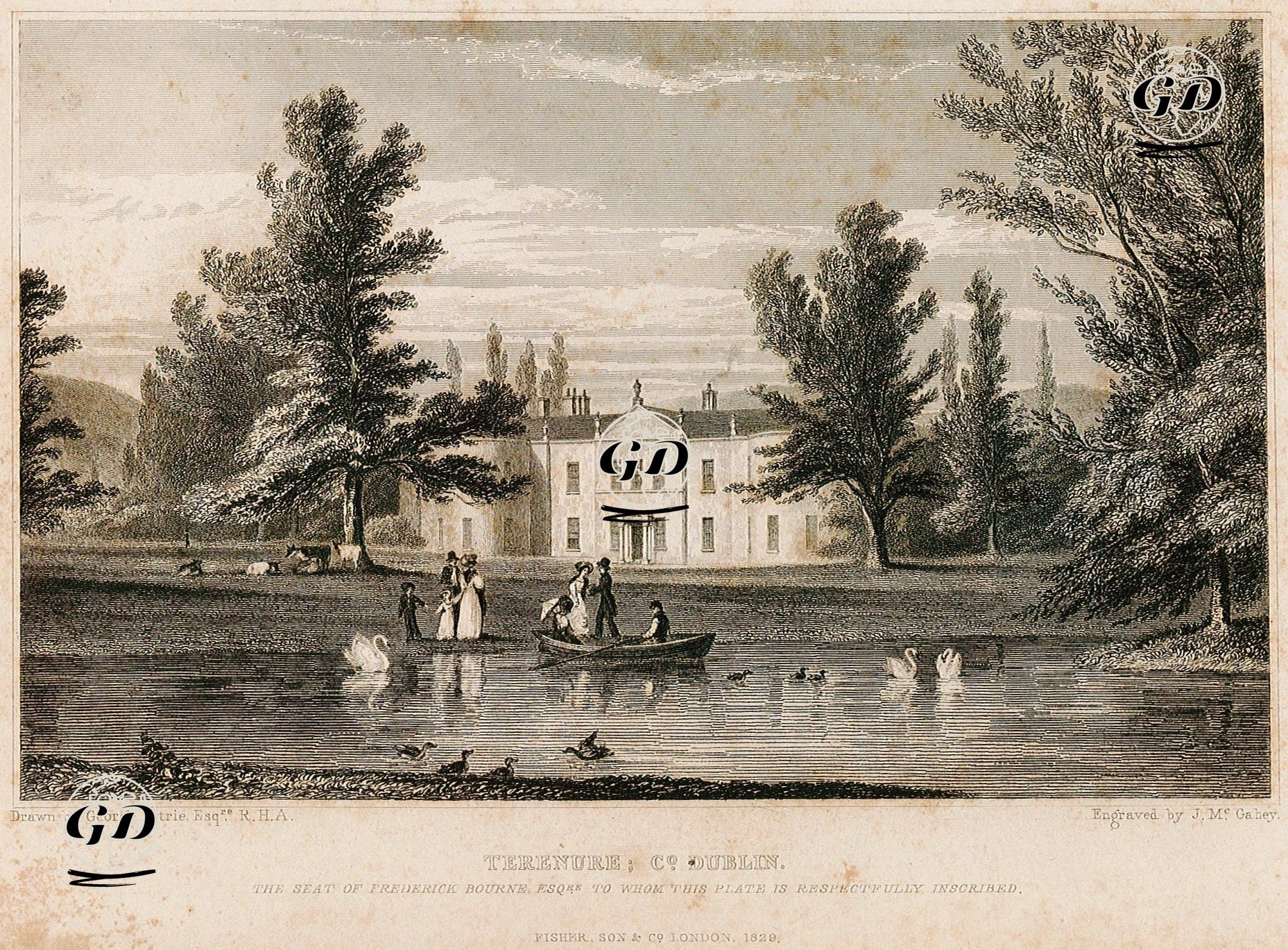 Frederick Bourne'nin Evi Terenure Malikhanesi - George Petrie (1790-1866) - 1829