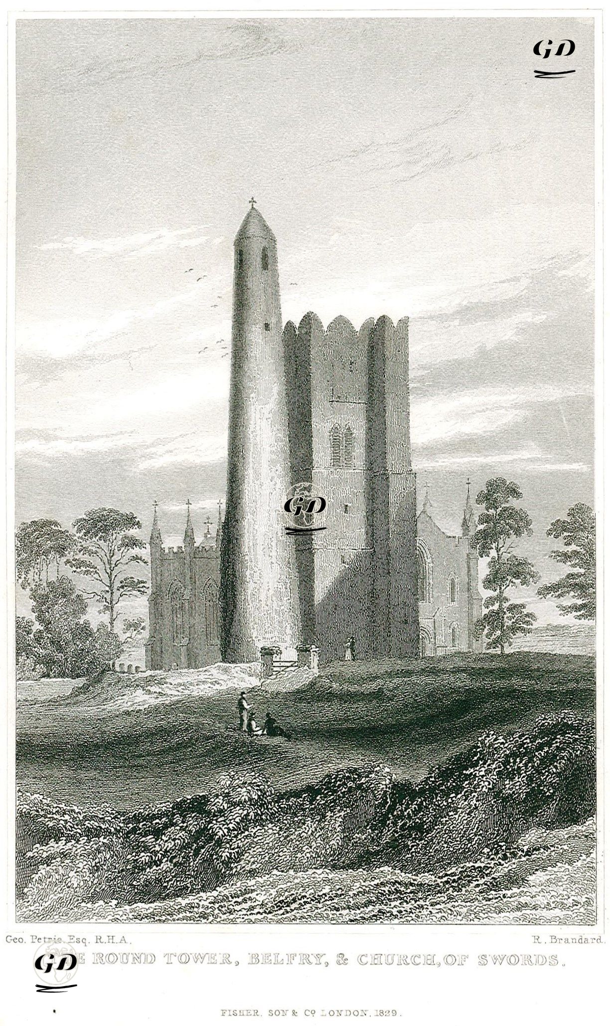 Swords Yuvarlak Kulesi, Çanı Ve Kilisesi - George Petrie (1790-1866) - 1829