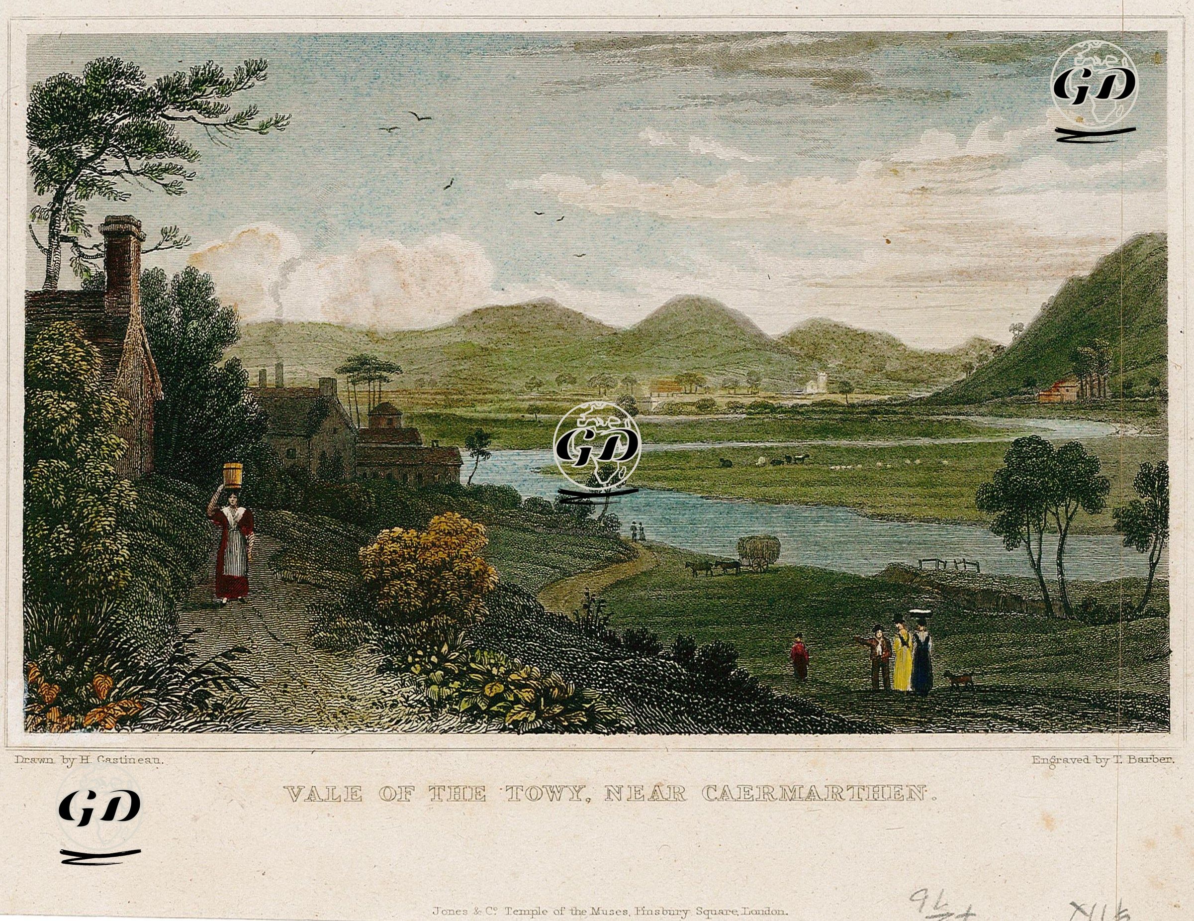 Towy Vadisi, Caermarthen - Henry Gastineau (1791-1876) - 1831