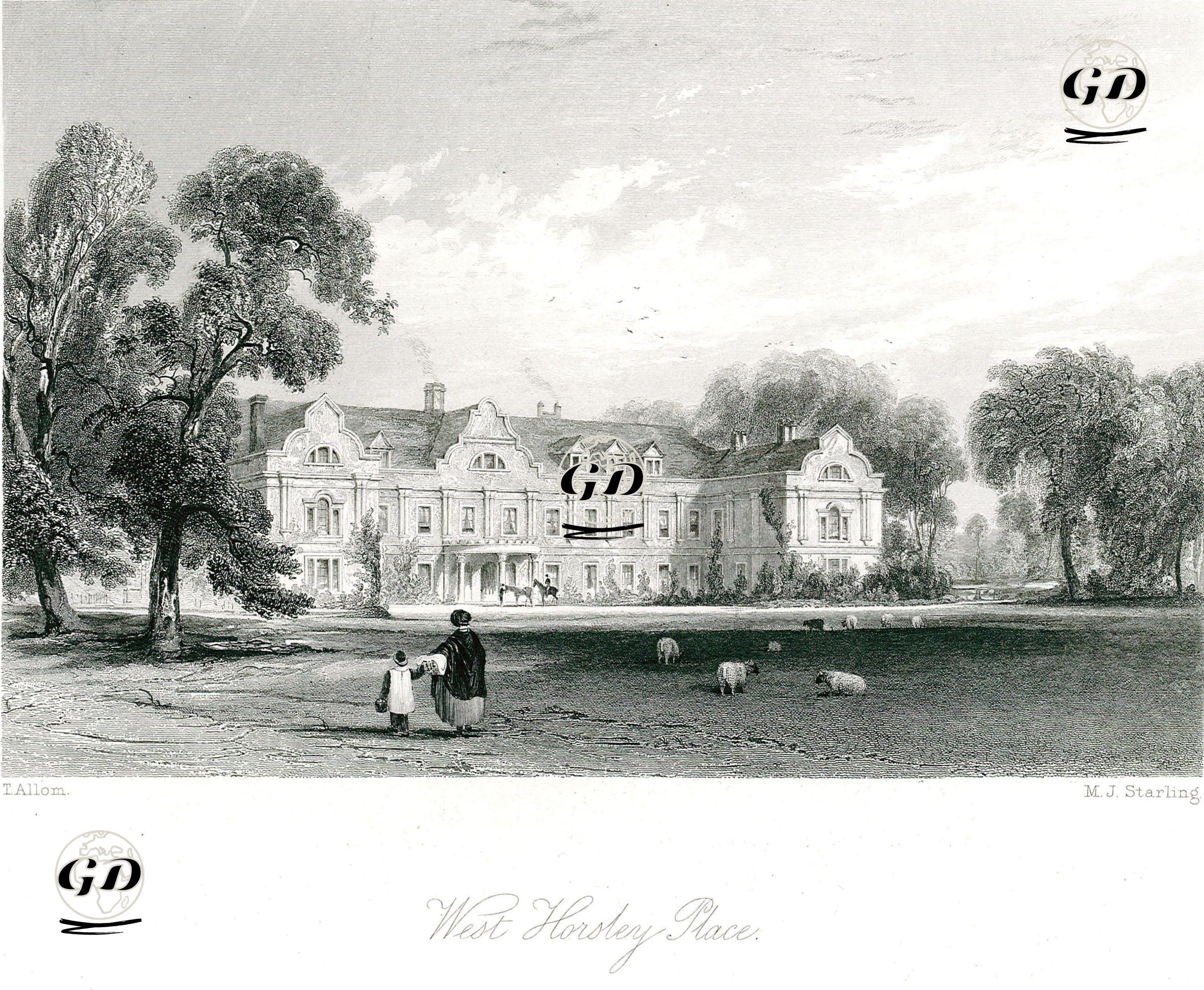 West Horsley Place Malikhanesi - Thomas Allom (1804-1872) - 1830's-1850's