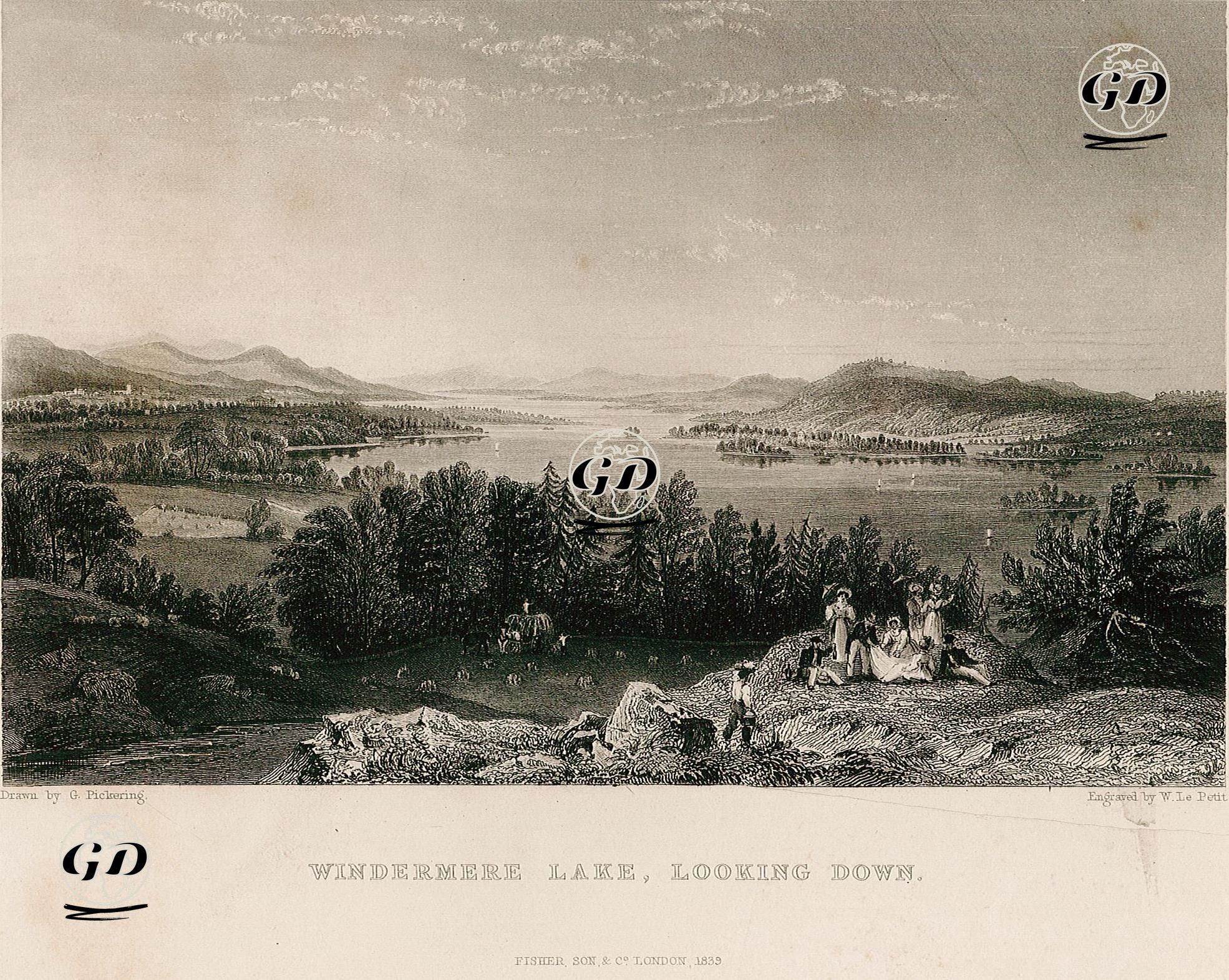 Windermere Gölü - George Pickering (1794-1857) - 1839
