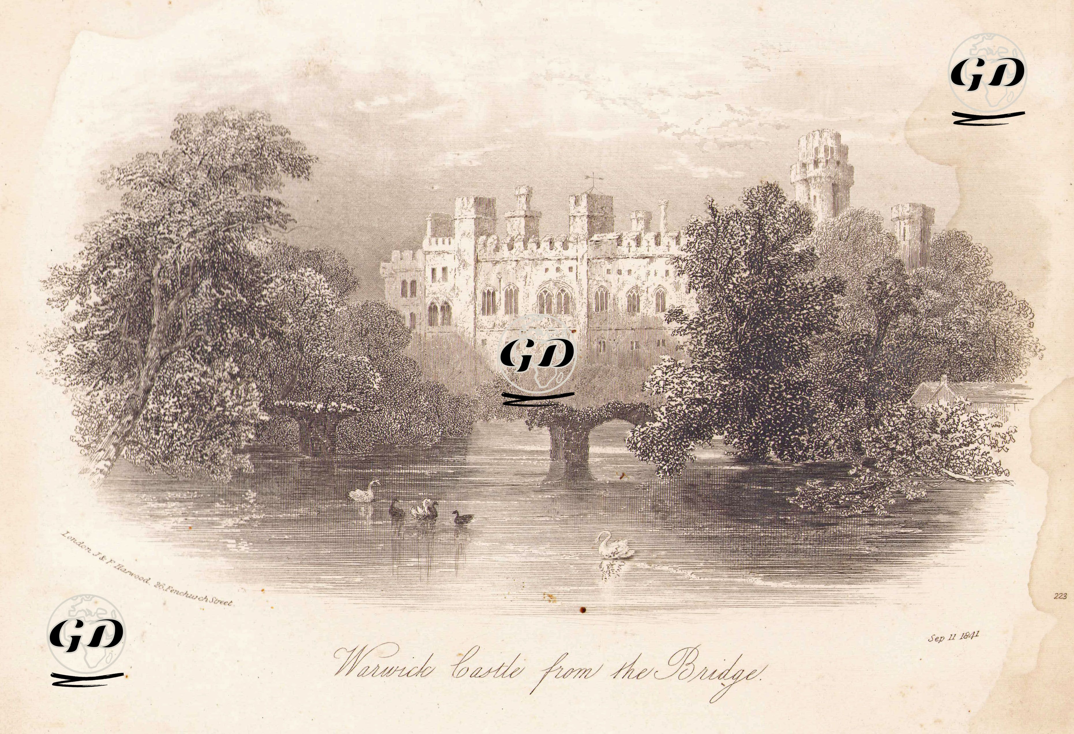 Köprüden Warwick Kalesi -  - 1841