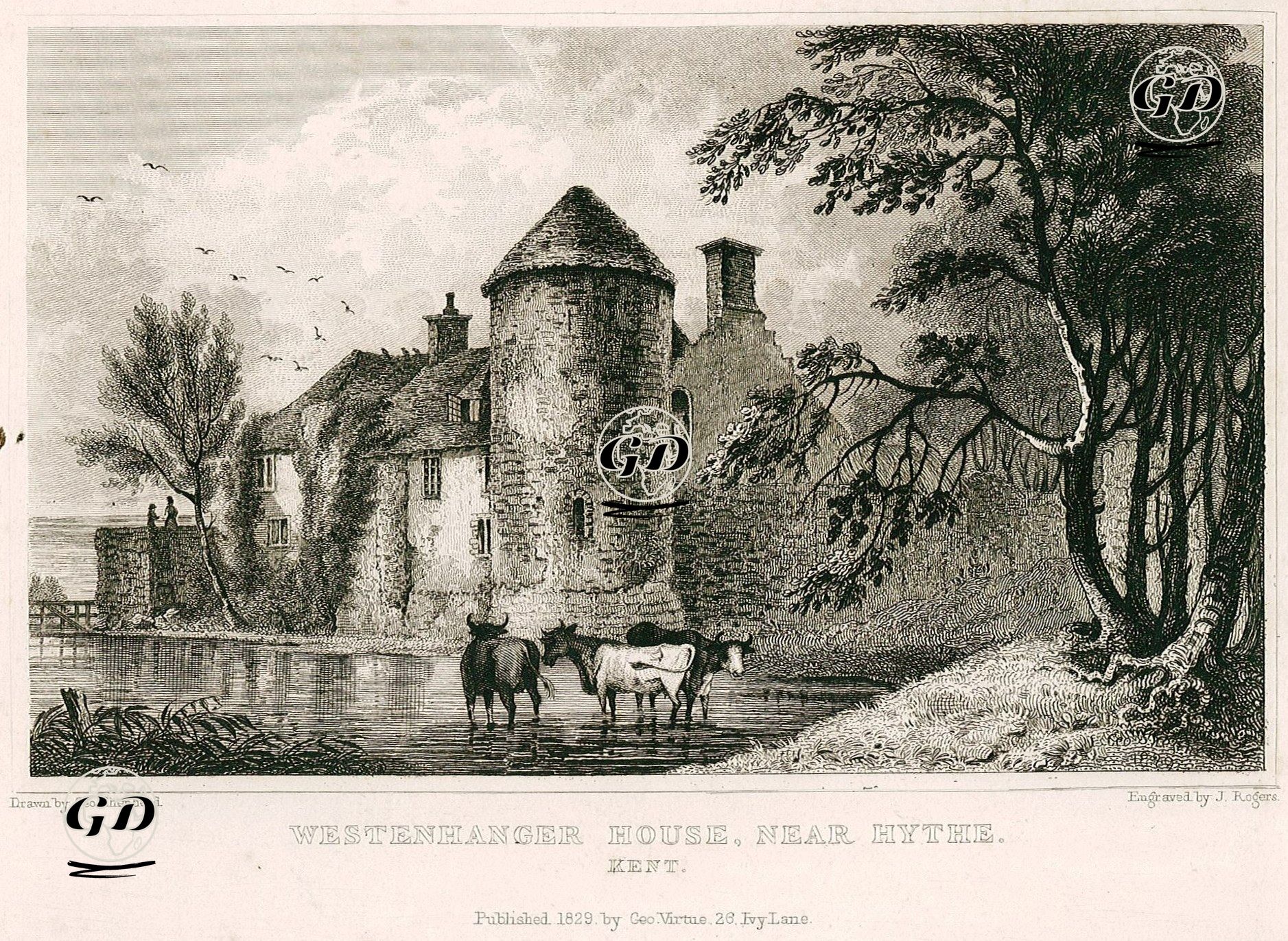 Westenhanger House, Near Hythe, Kent - George Sidney Shepherd (1784-1862) - 1829