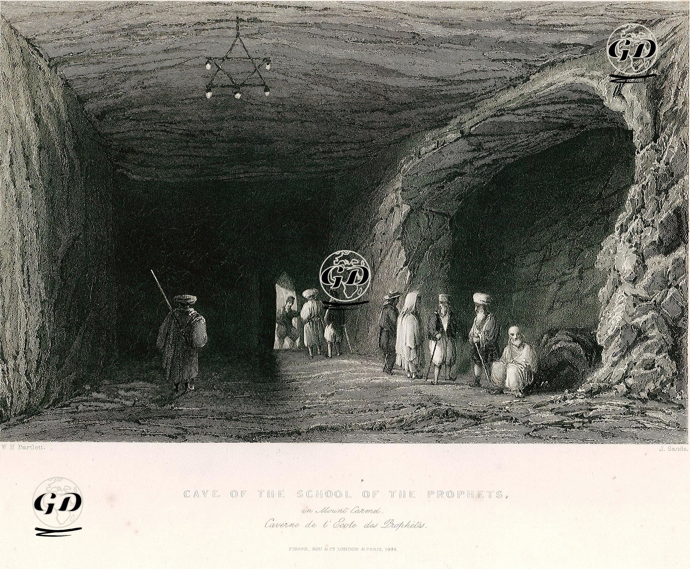 Cave Of The School Of The Prophets, In Mount Carmel-Caverne De L'Ecole Des Prophetes - William Henry Bartlett (1809-1854) - 1846