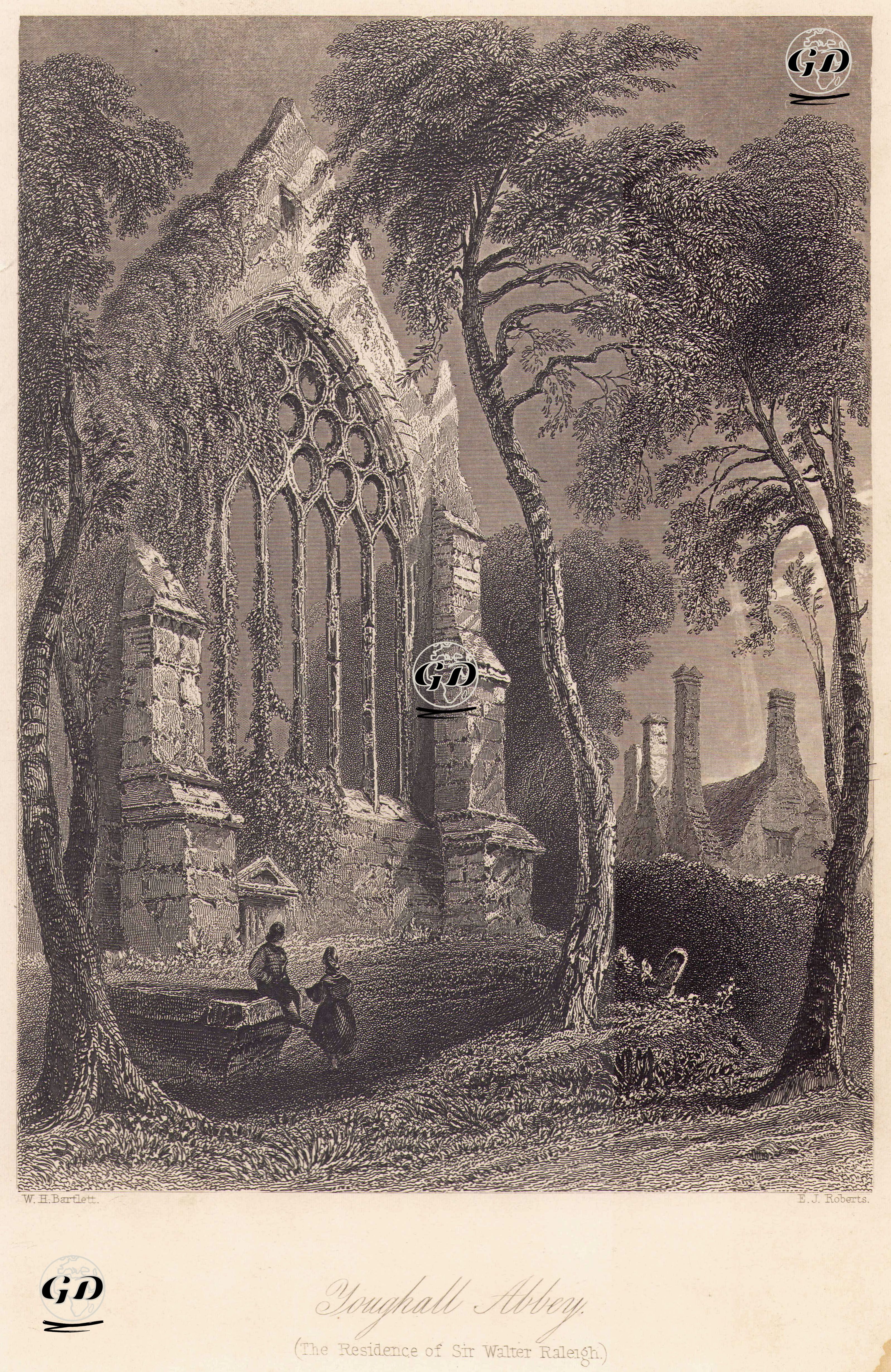 Youghall Abbey, The Residence Of Sir Walter Raleigh - William Henry Bartlett (1809-1854) - 1841