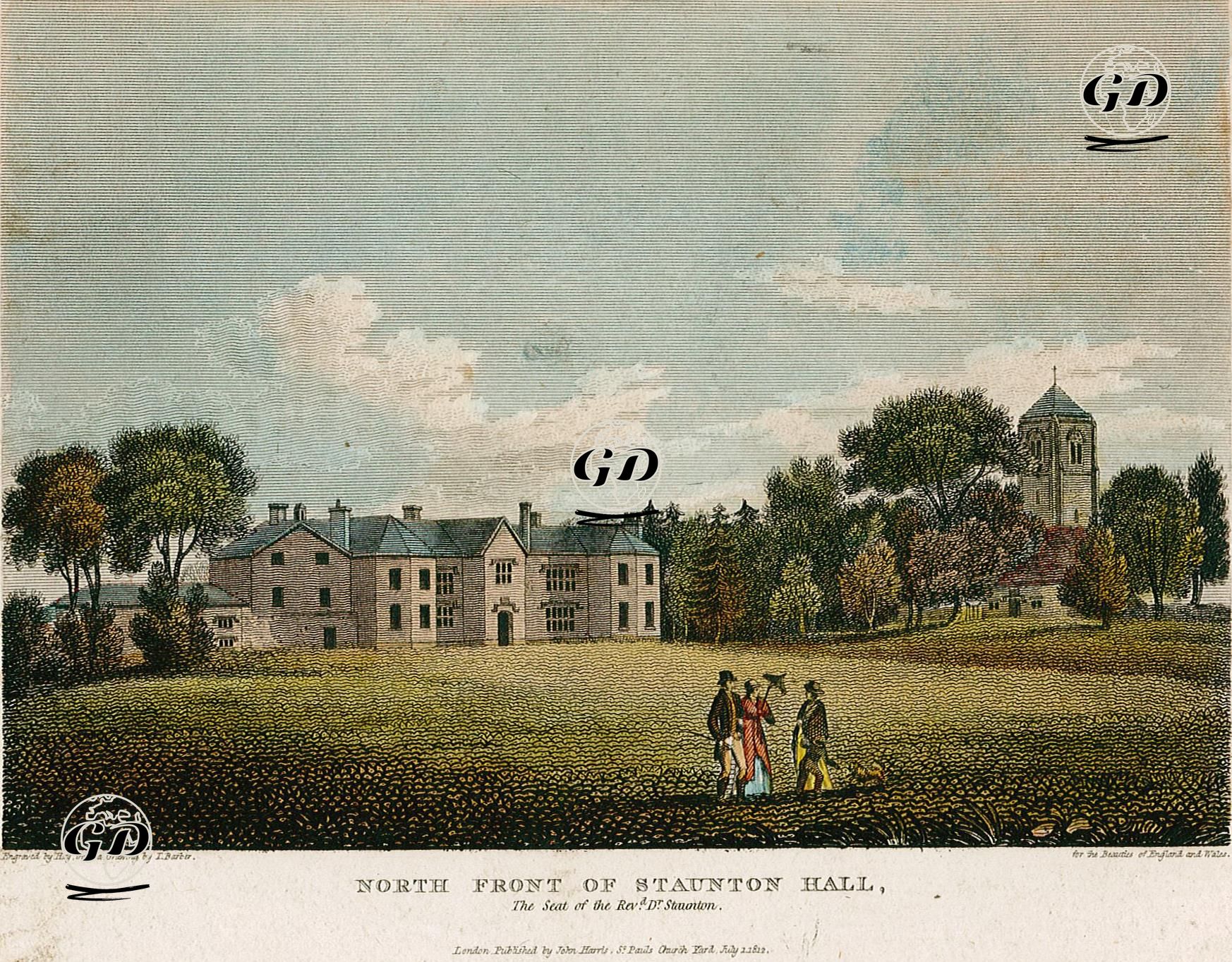  Rev. Dr.Staunton'un Evi Staunton Hall Malikhanesinin Kuzey Tarafı - T.Barber - 1812