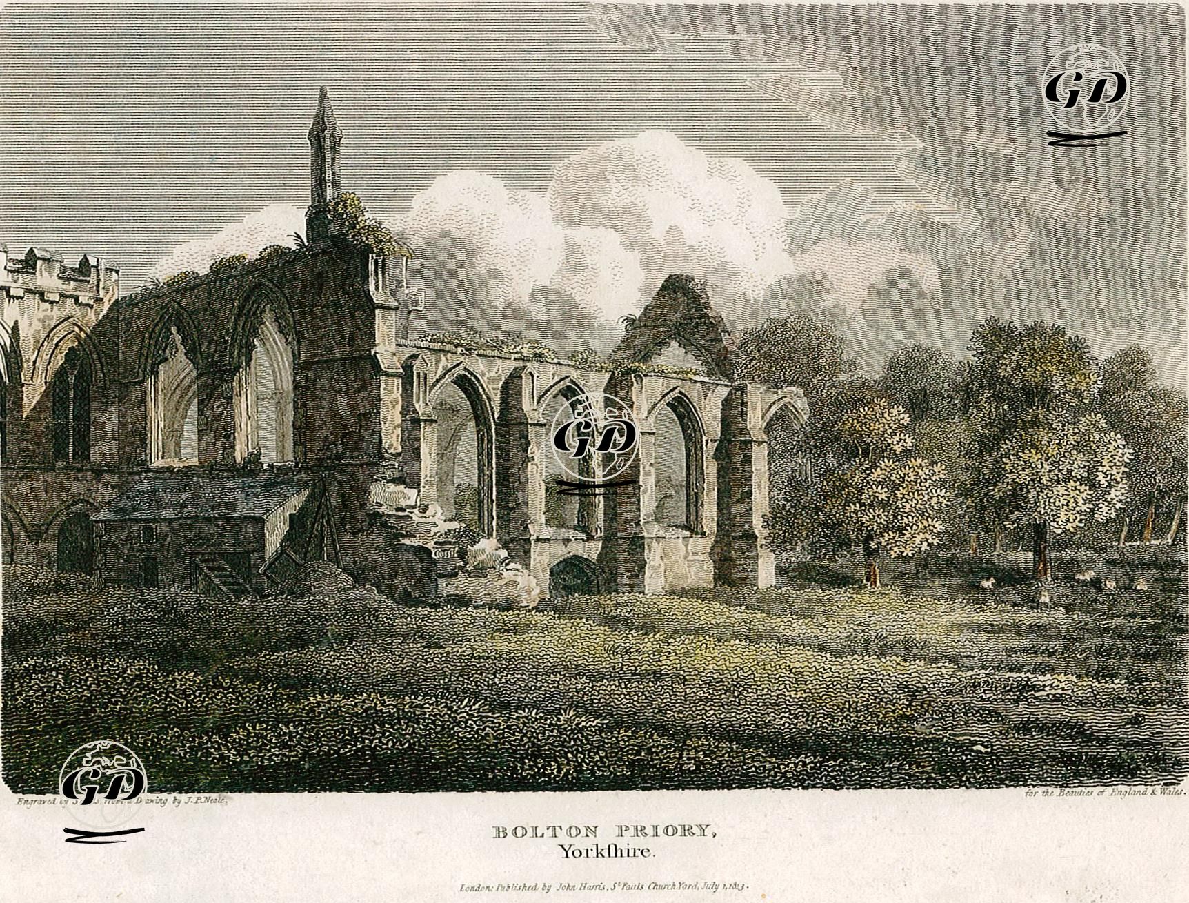 Bolton Manastırı, Yorkshire - John Preston Neale (1780-1847) - 1813