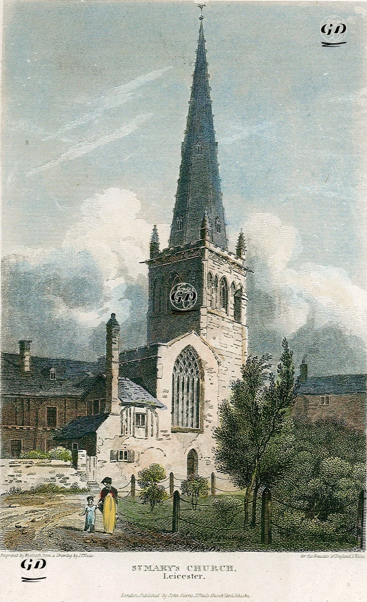 St.Mary Kilisesi, Leicester - John Preston Neale (1780-1847) - 1814