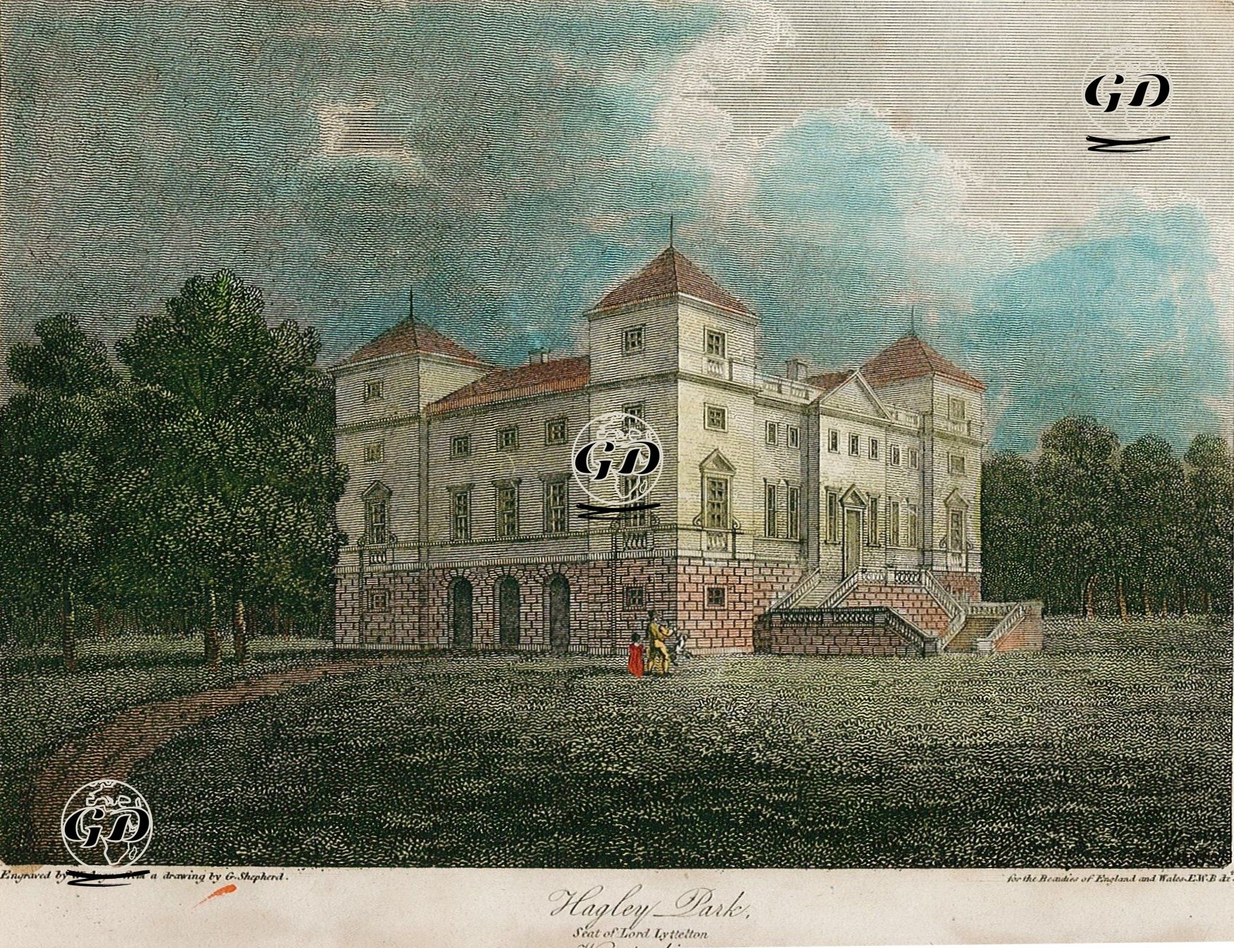 Lord Lytlelton Evi Hagley Park Malikhanesi, Worcestershire - George Sidney Shepherd (1784-1862) - 1806