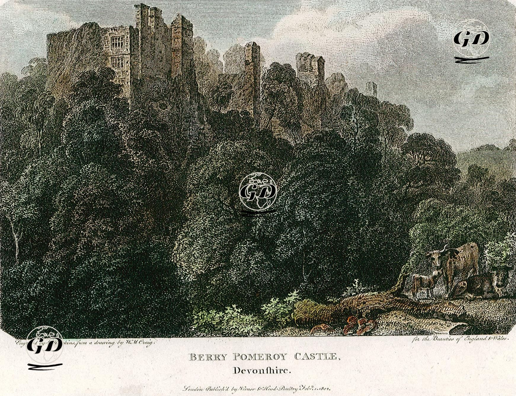 Berry Pomeroy Kalesi, Devonshire - William Marshall Craig (1765-1834) - 1802